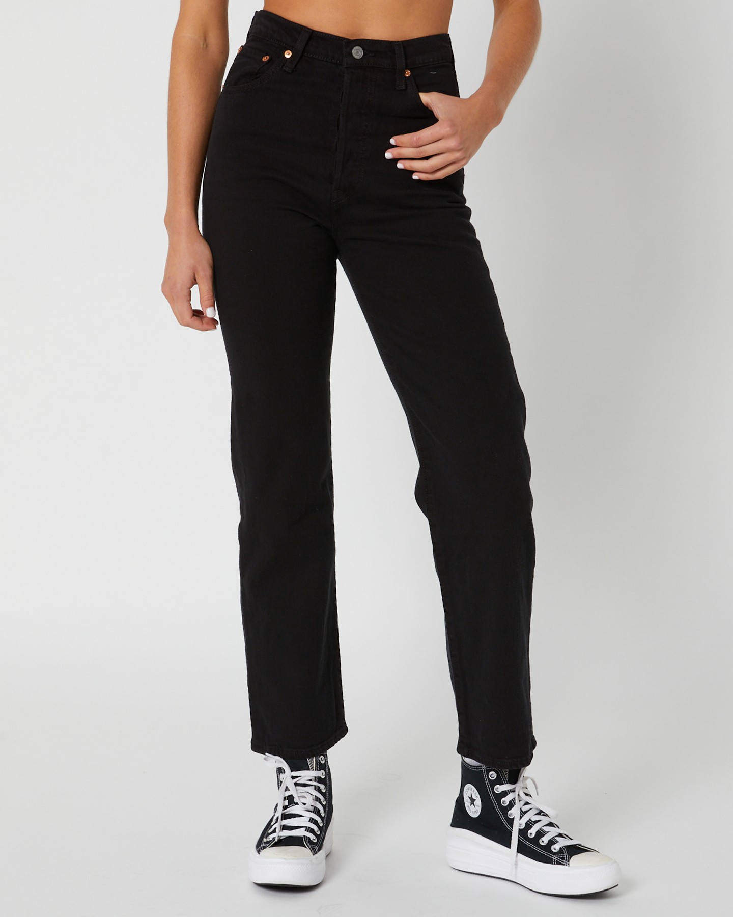 Levi's Ribcage Straight Ankle Jean - Black Heart | SurfStitch