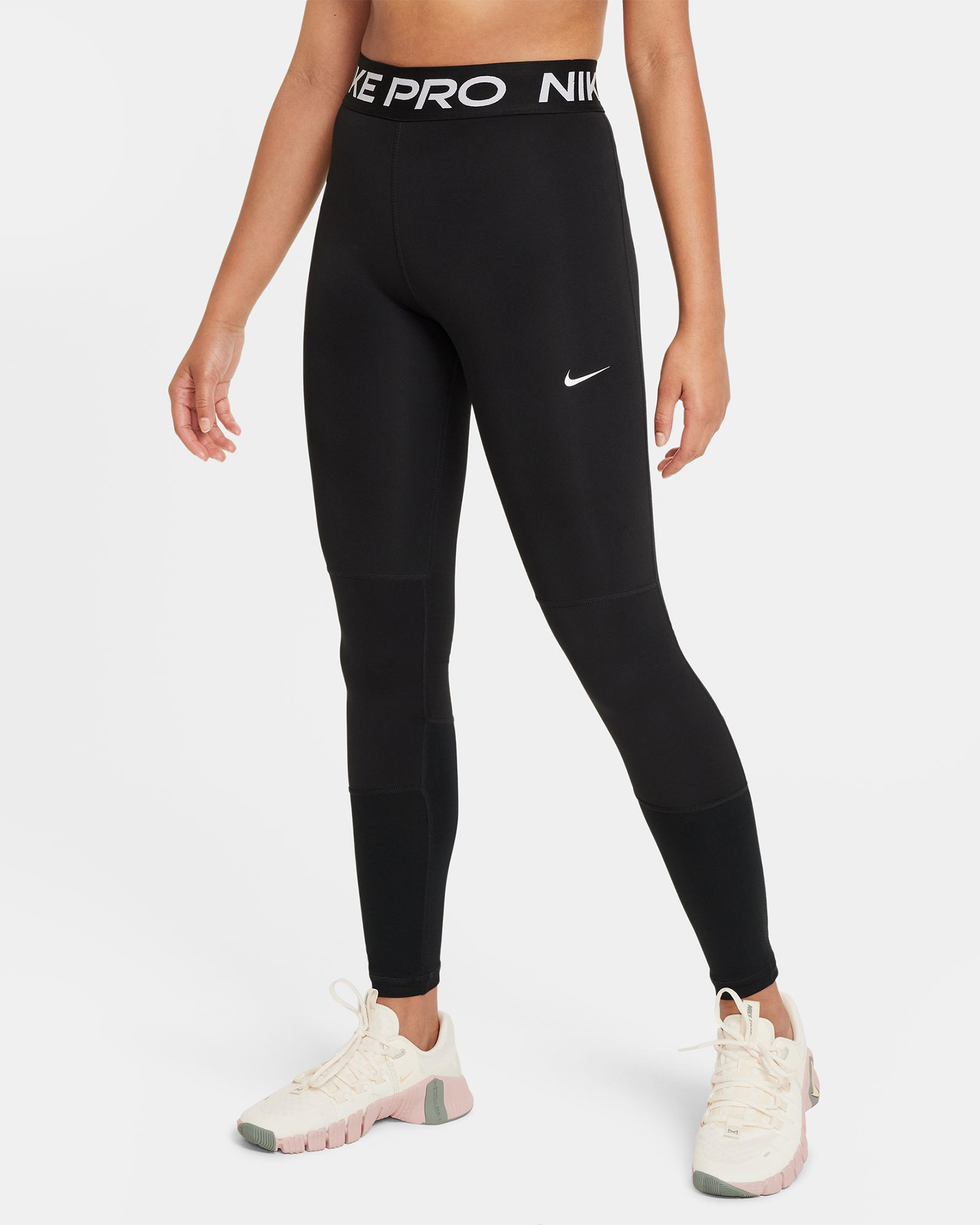 Nike Girls Nike Pro Dri-Fit Legging - Black White | SurfStitch