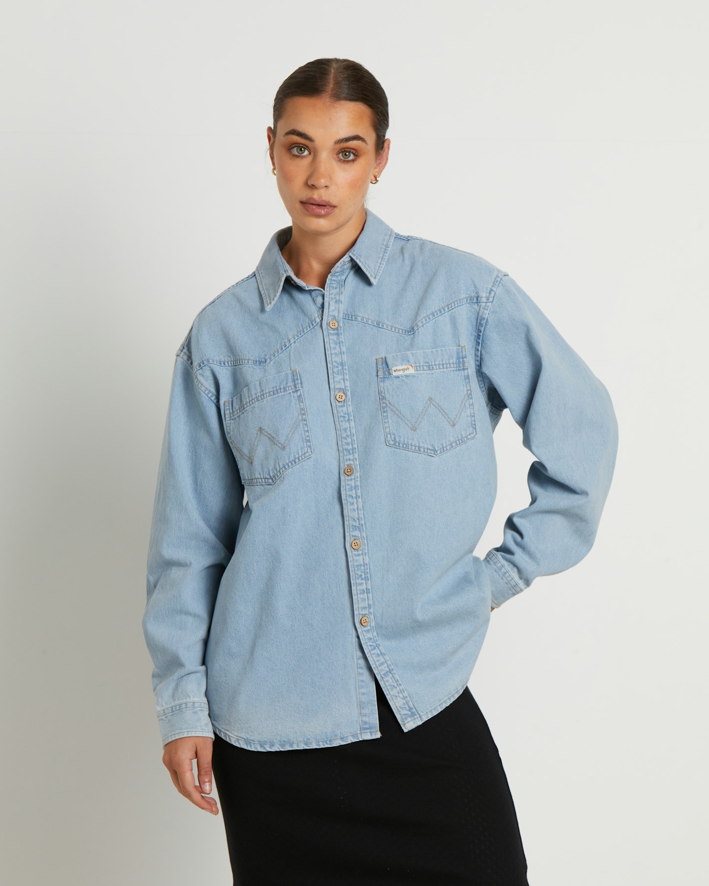 Wrangler Strokes Long Sleeve Shirt Blue SurfStitch