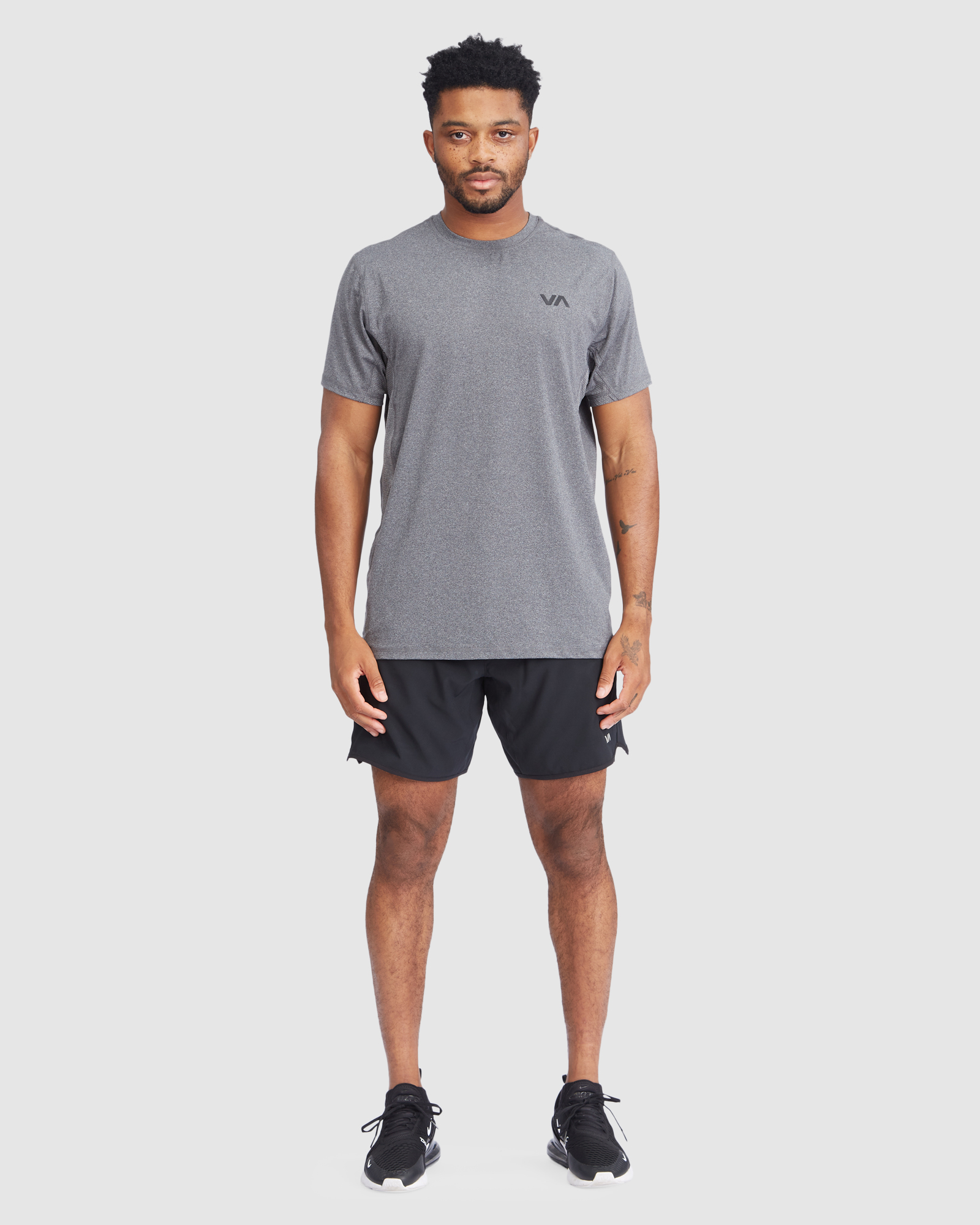 Rvca Sport Vent Ss Performance Tee - Charcoal Heather | SurfStitch