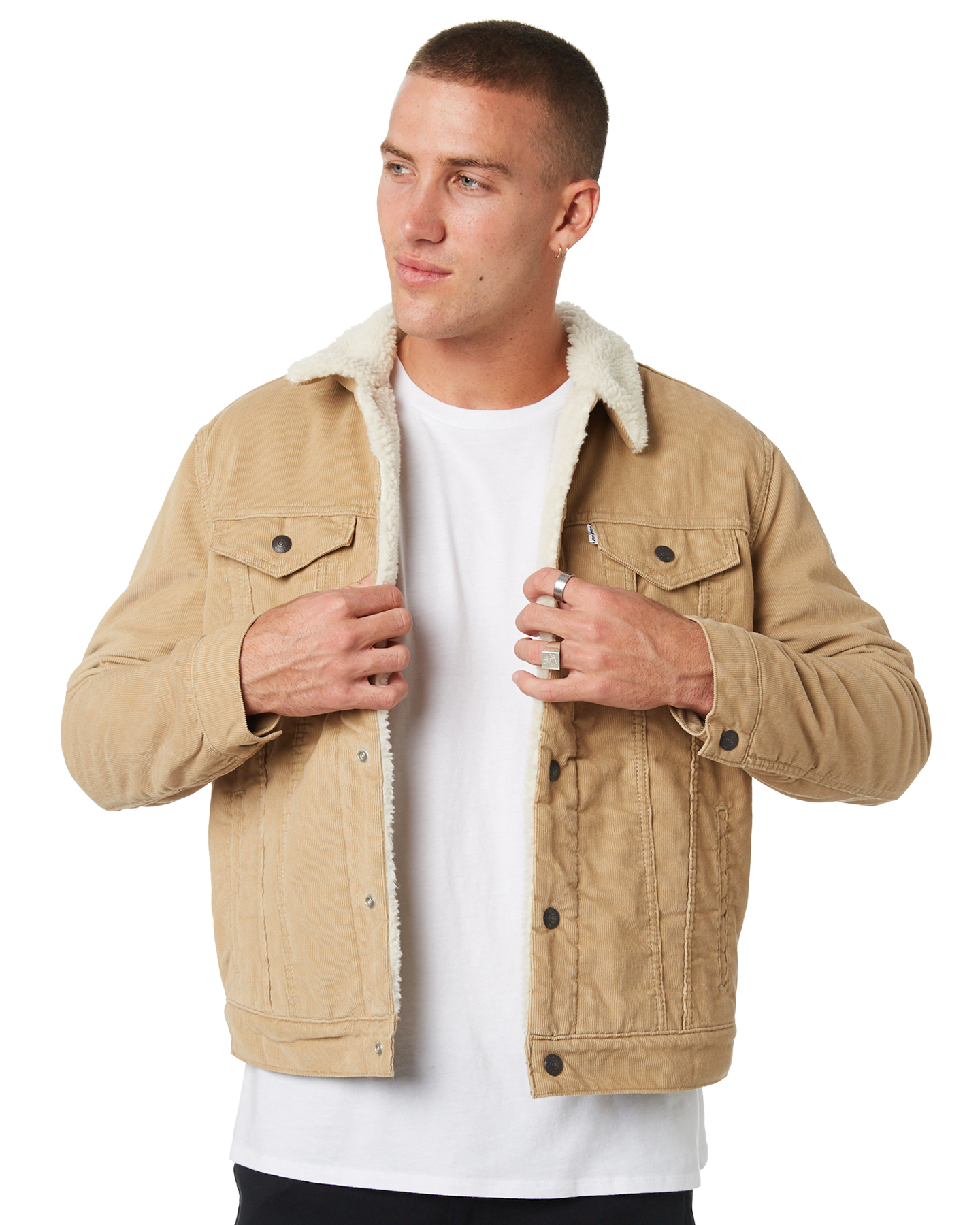 levi's beige sherpa jacket