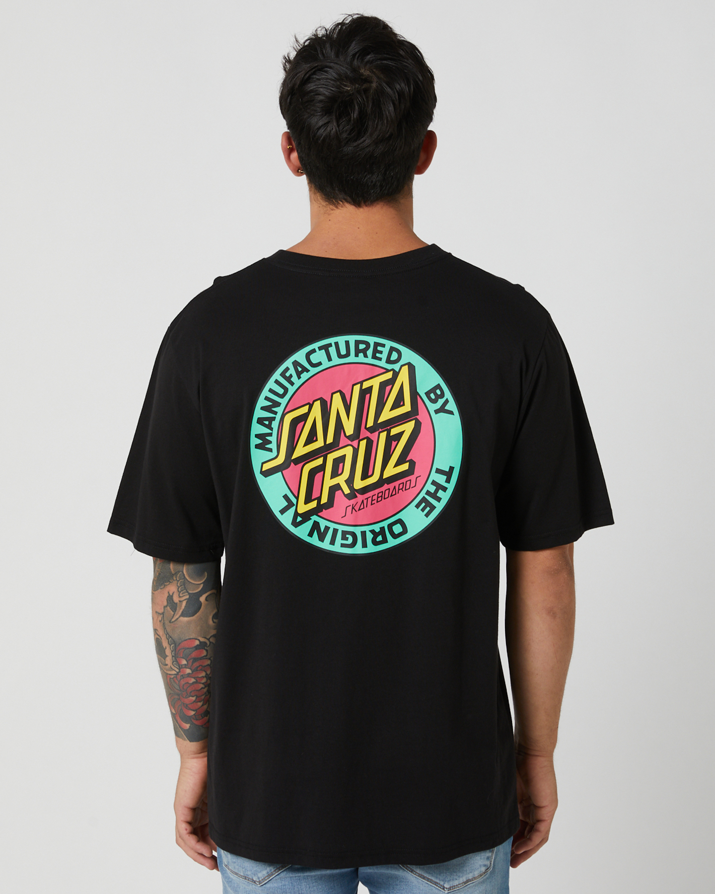 Santa Cruz Mfg Dot Retro Tee - Black | SurfStitch