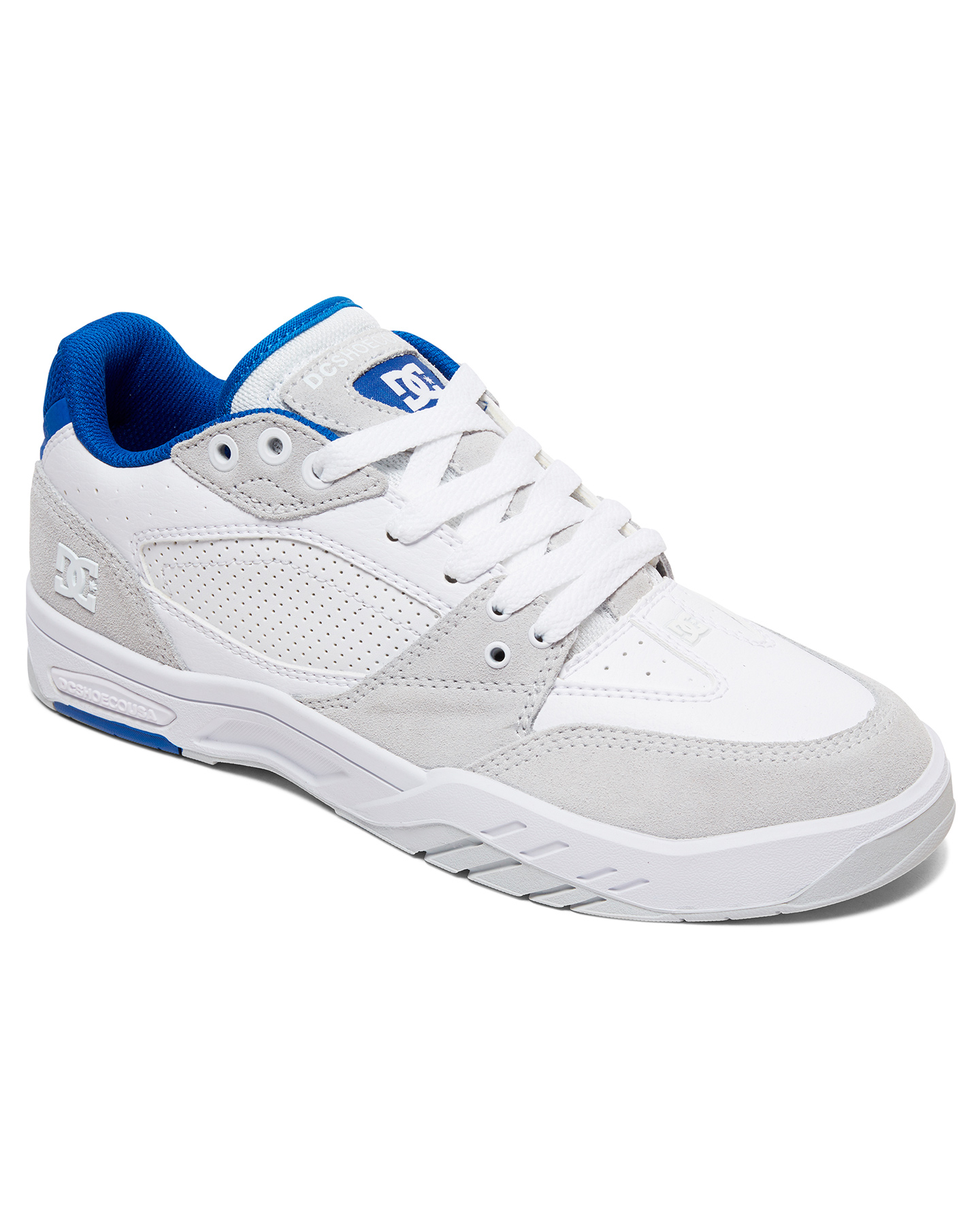 Dc Shoes Mens Maswell Shoe - White/Grey/Blue | SurfStitch