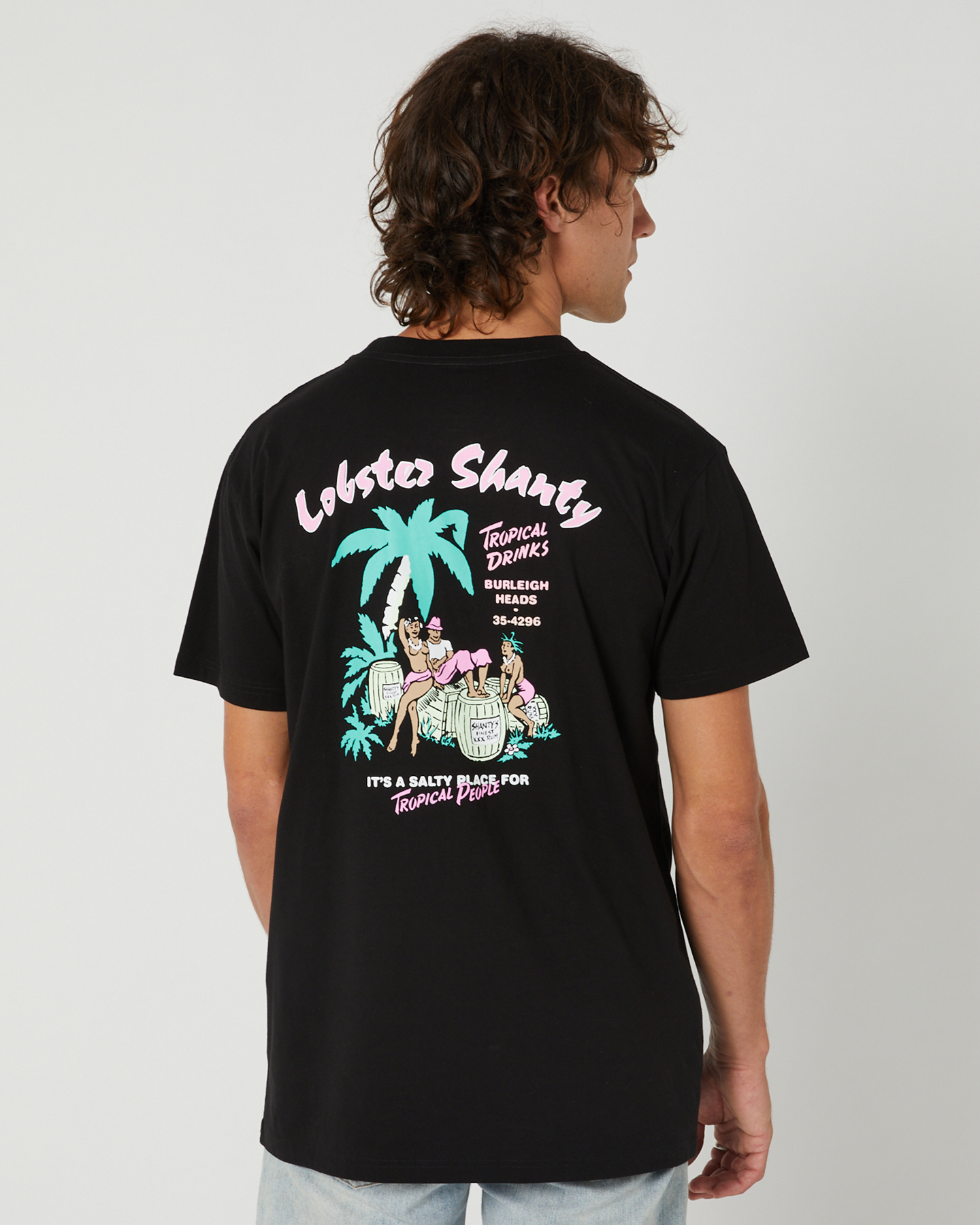 The Lobster Shanty Tropical People Mens Ss Tee - Black | SurfStitch