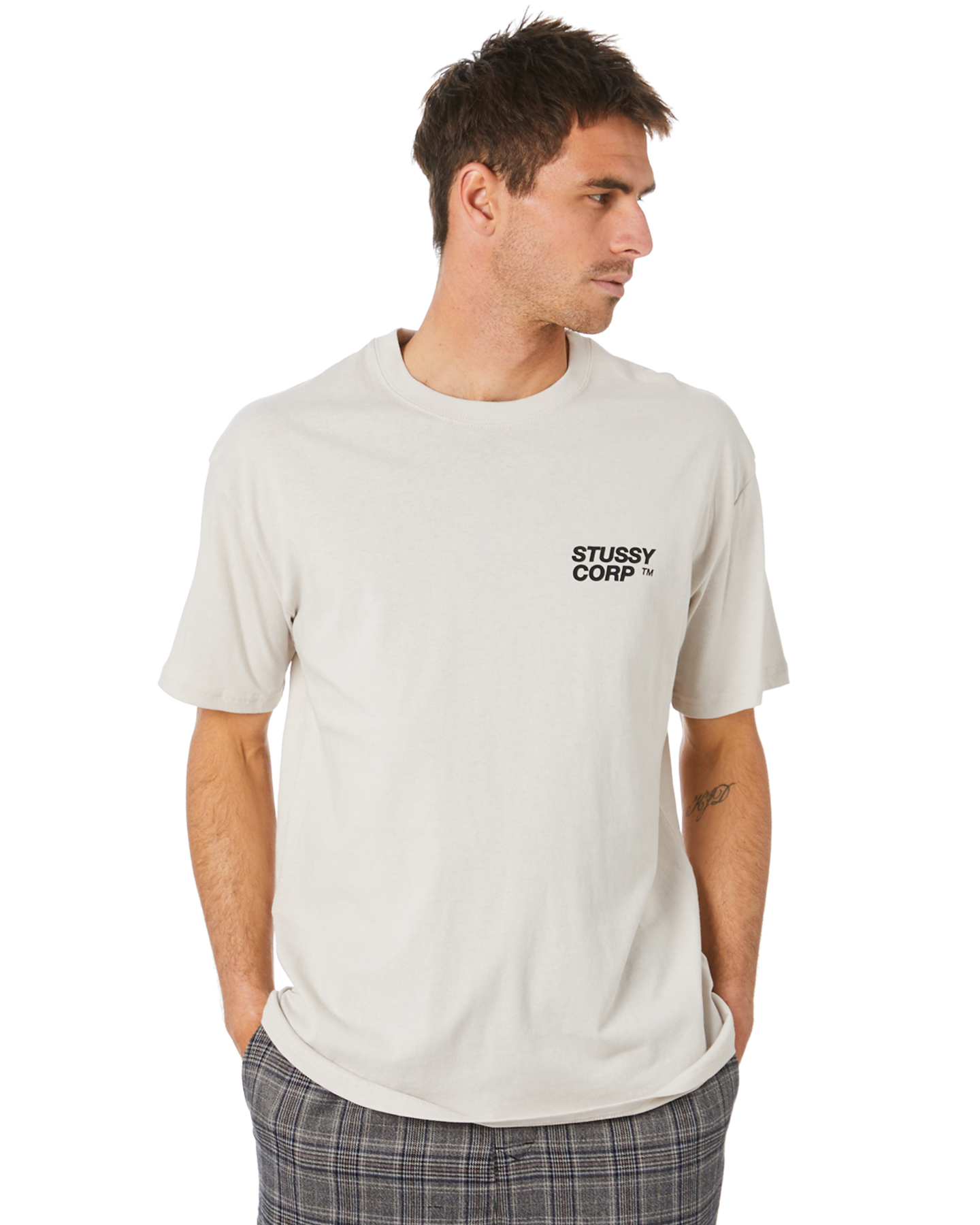 Stussy Stussy Corp Mens Ss Tee - White Sand | SurfStitch
