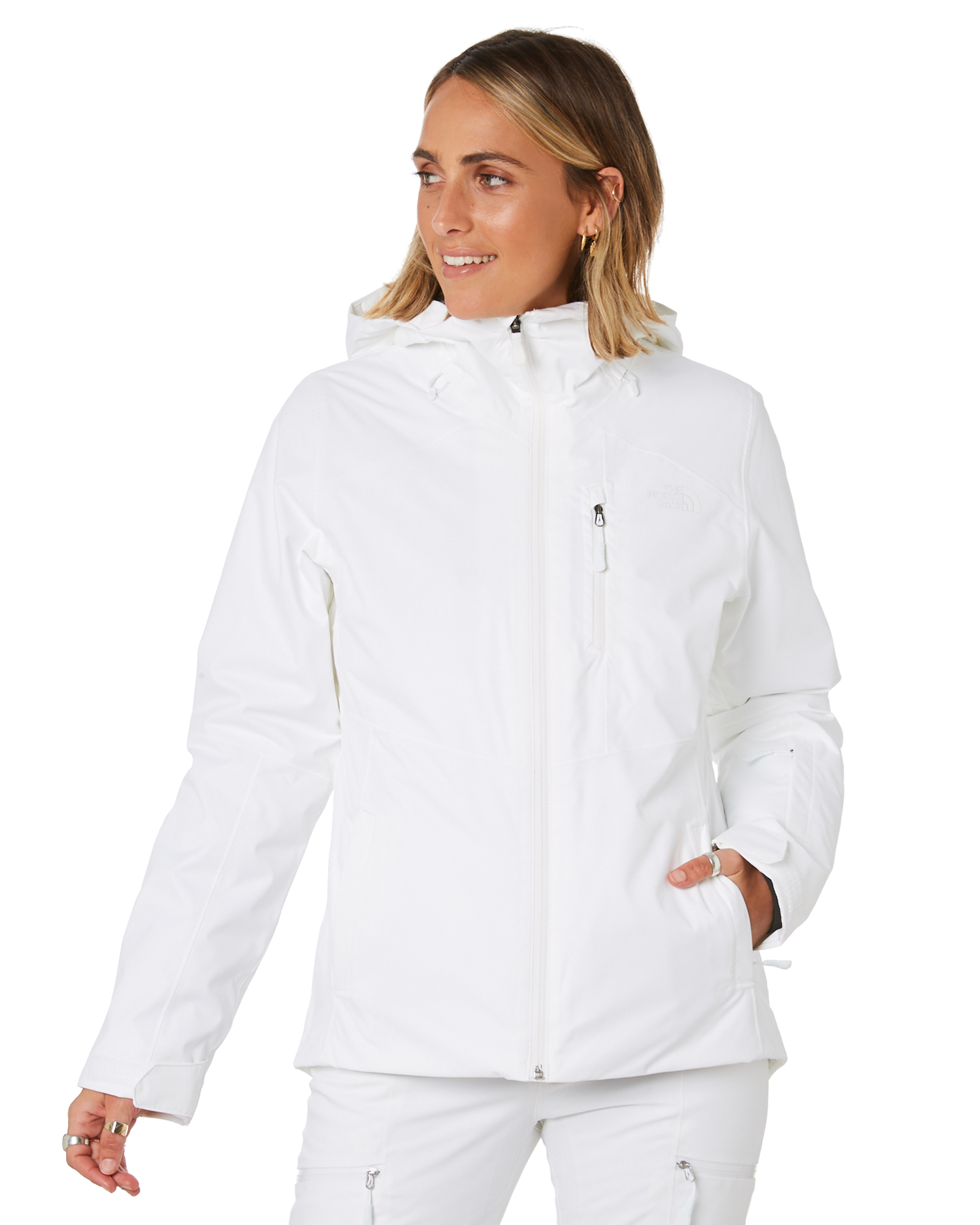 north face white snow jacket