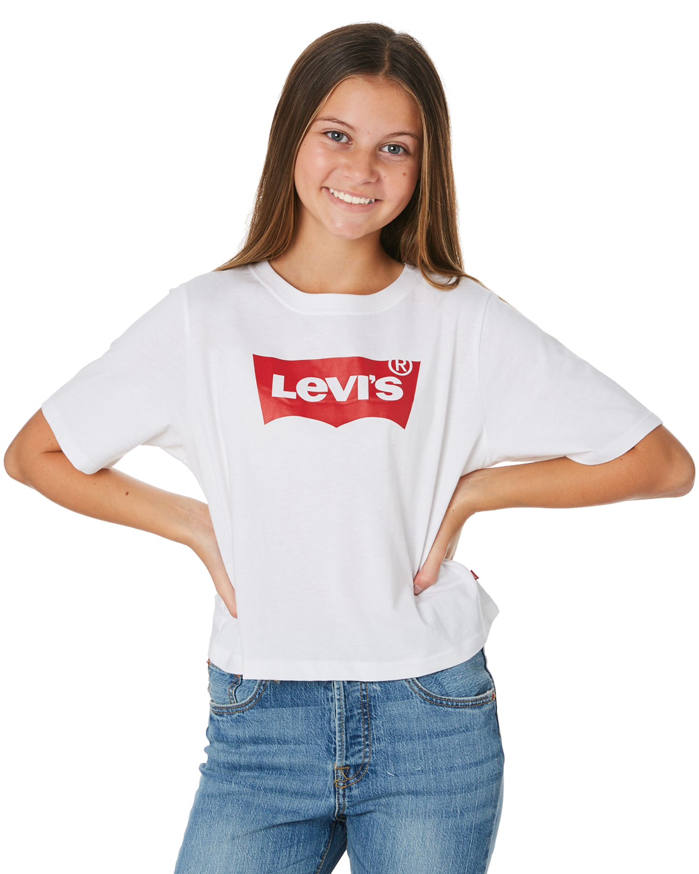 Levi's Girls Cropped Tee - Teens - White | SurfStitch