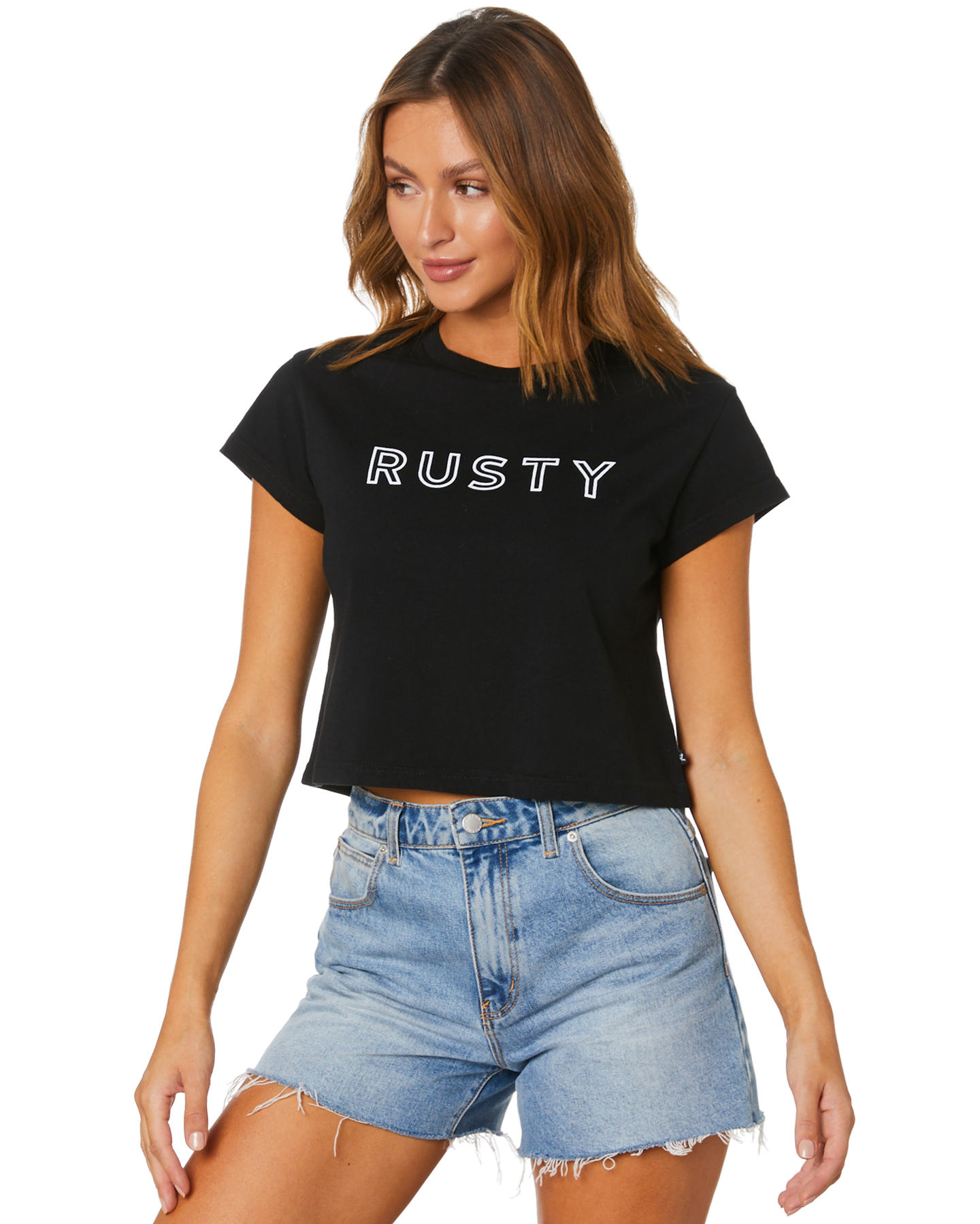 Rusty Must Crop Essentials Tee - Black | SurfStitch