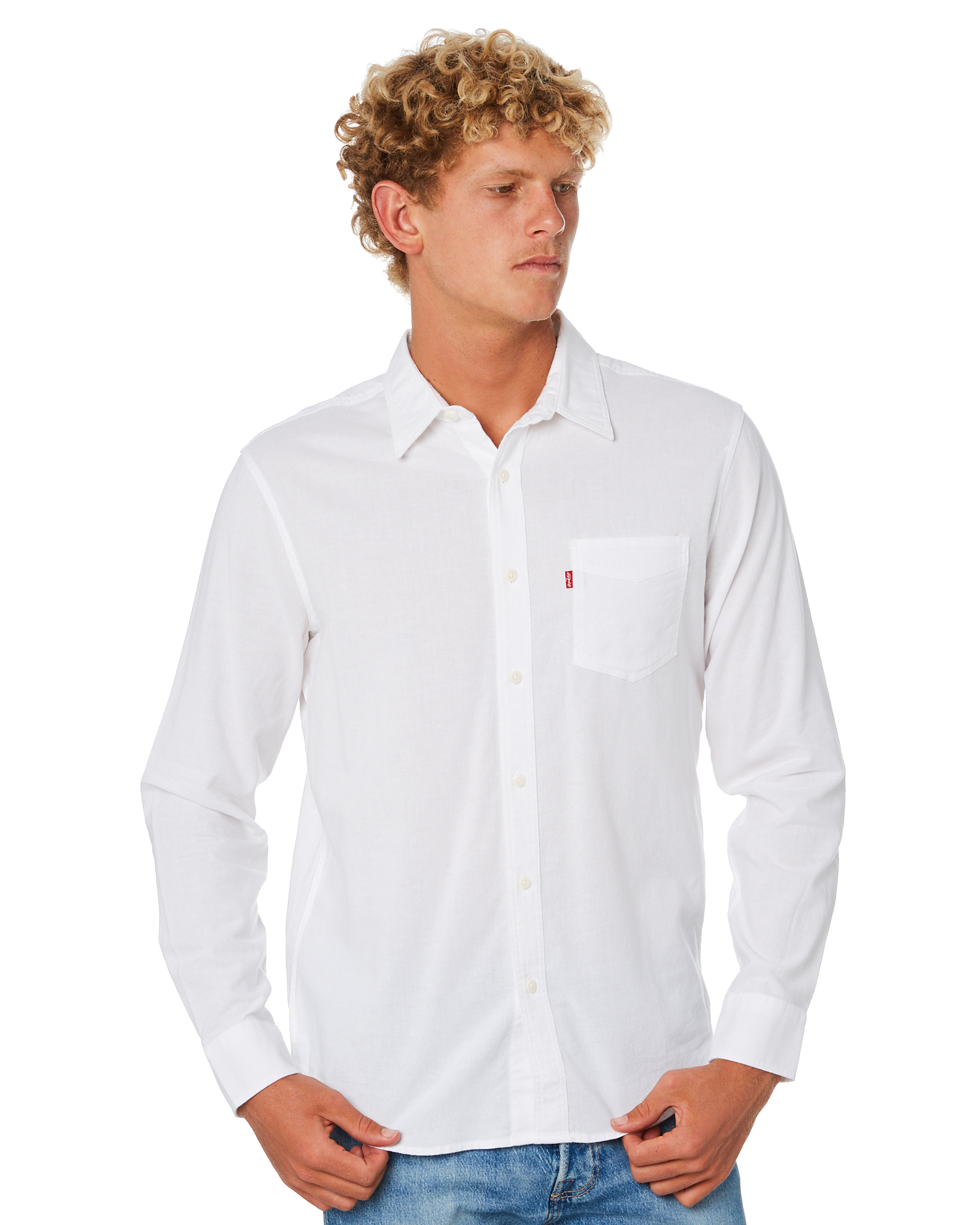 levis white button up shirt