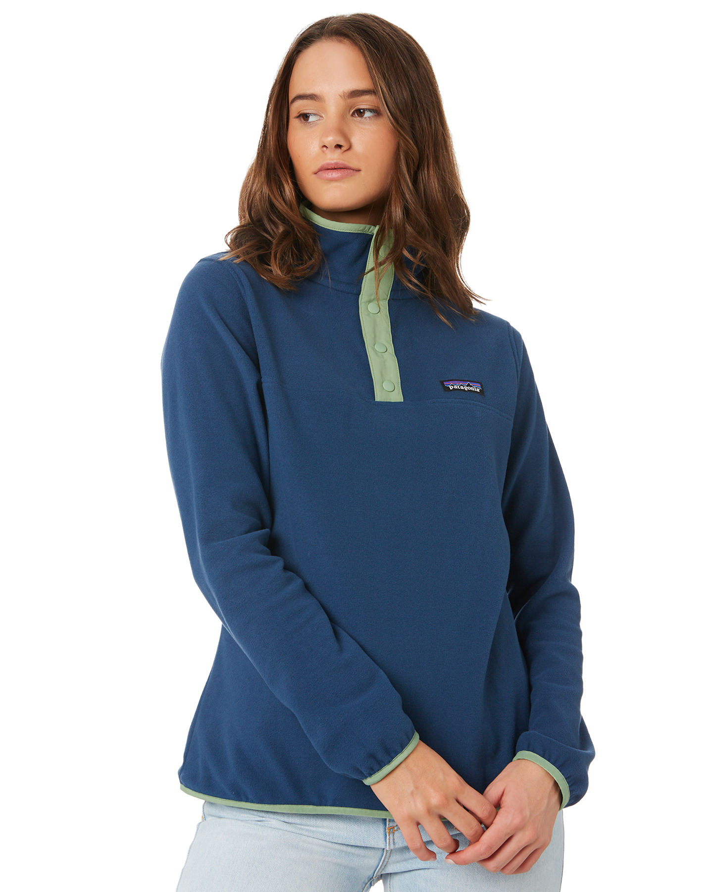Patagonia Womens Micro D Snap T Pullover - Stone Blue | SurfStitch