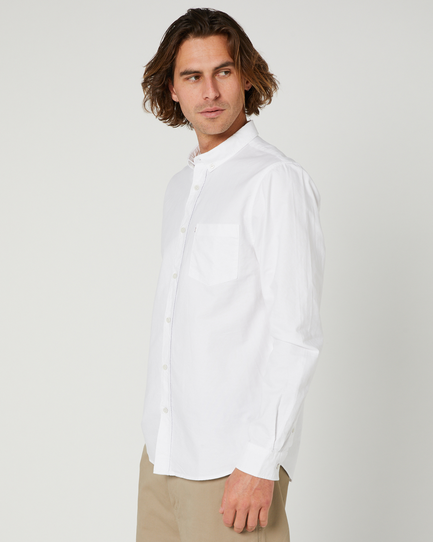 Academy Brand Dillon Mens Ls Oxford Shirt - White | SurfStitch