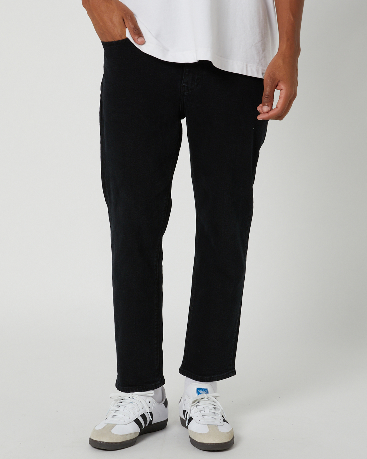 Mens black cropped jeans outlet