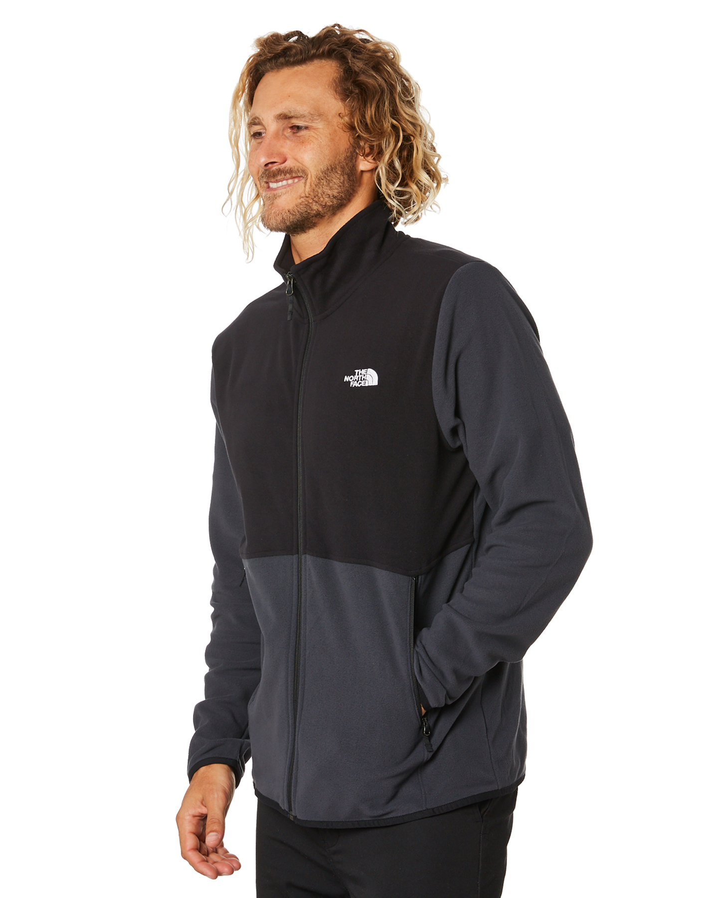 The North Face Tka Glacier Mens Full Zip Jacket - Asphalt Grey Black ...