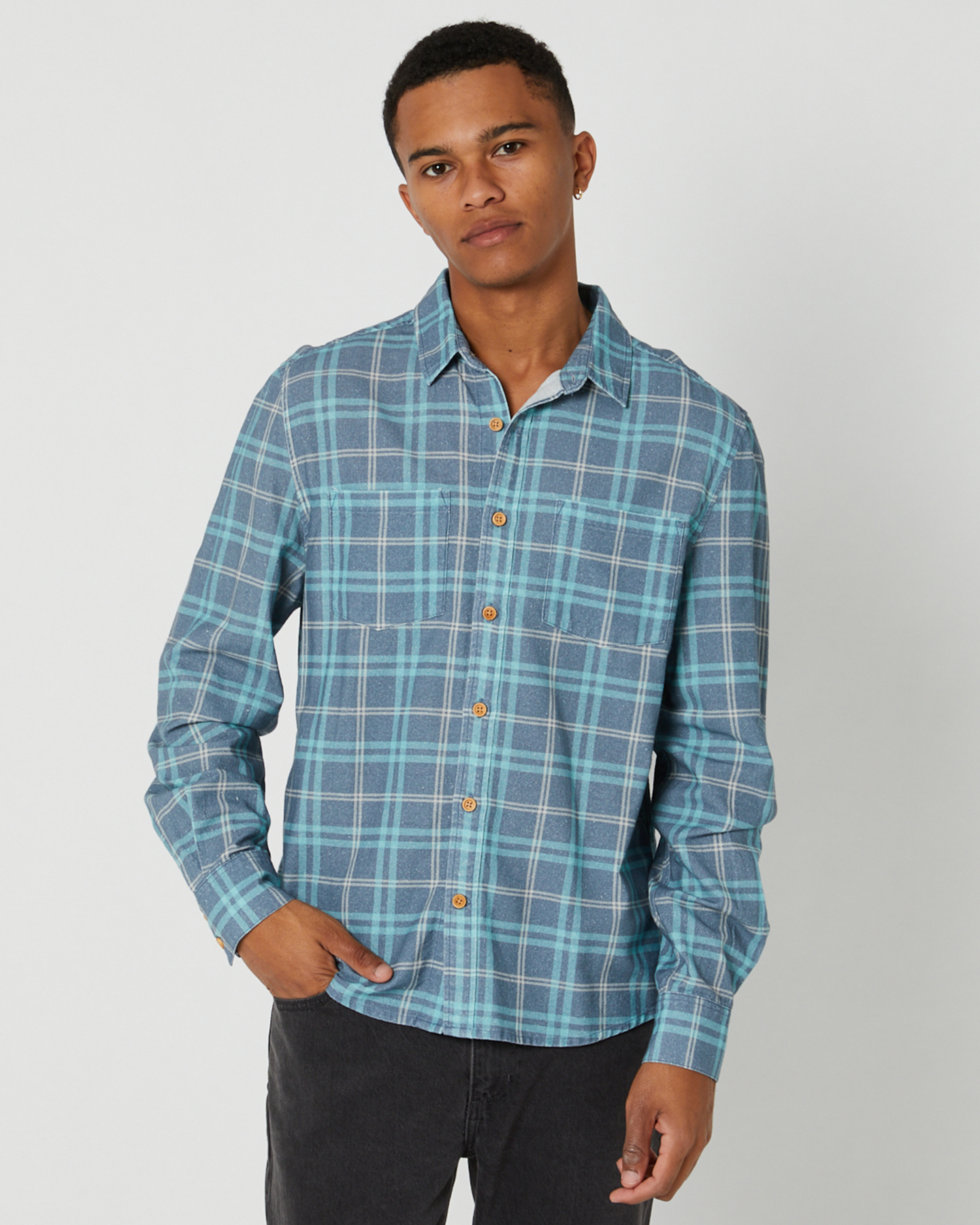 Nena And Pasadena Charge Casual Ls Shirt - Nile Check | SurfStitch