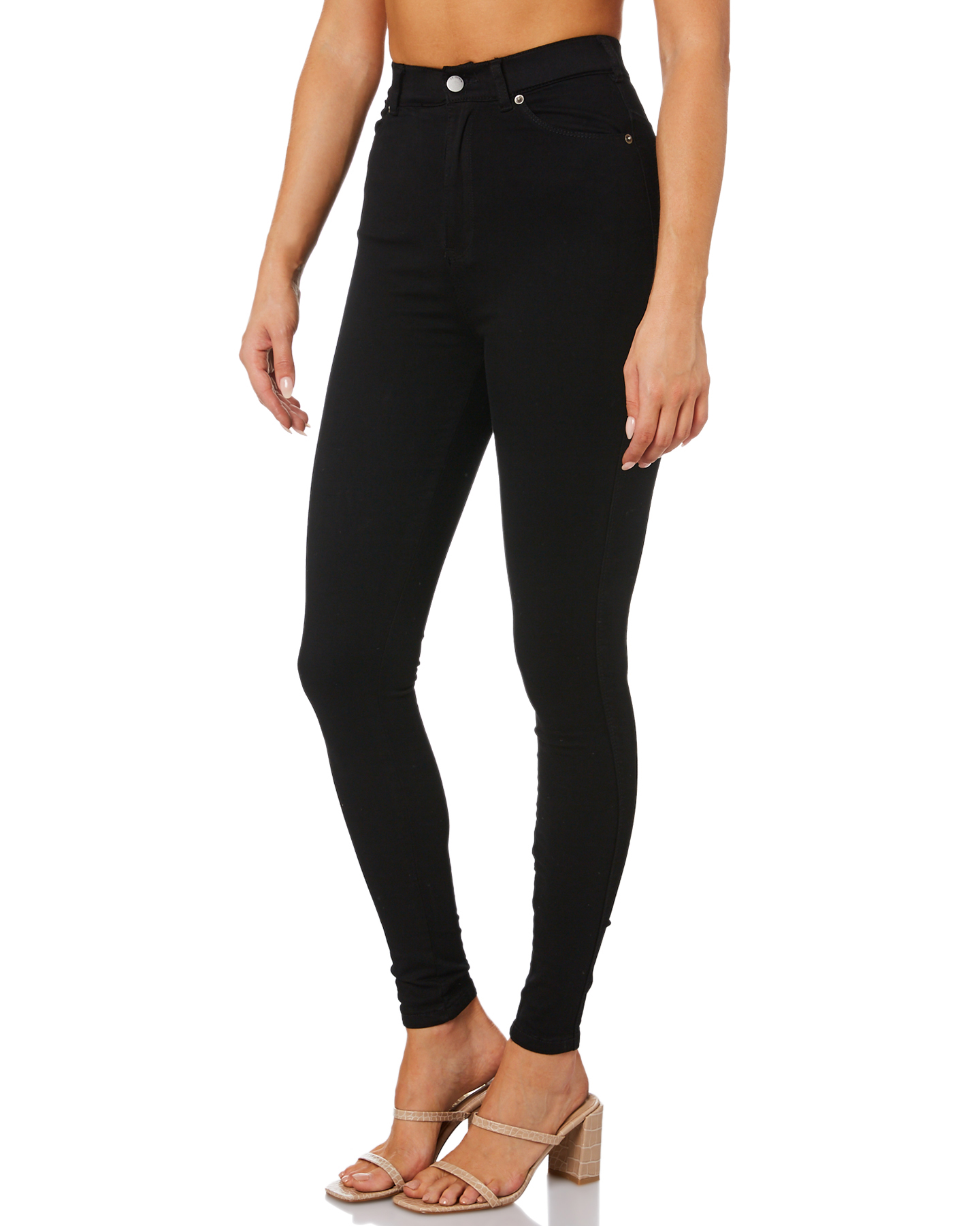 high waisted black denim jeans