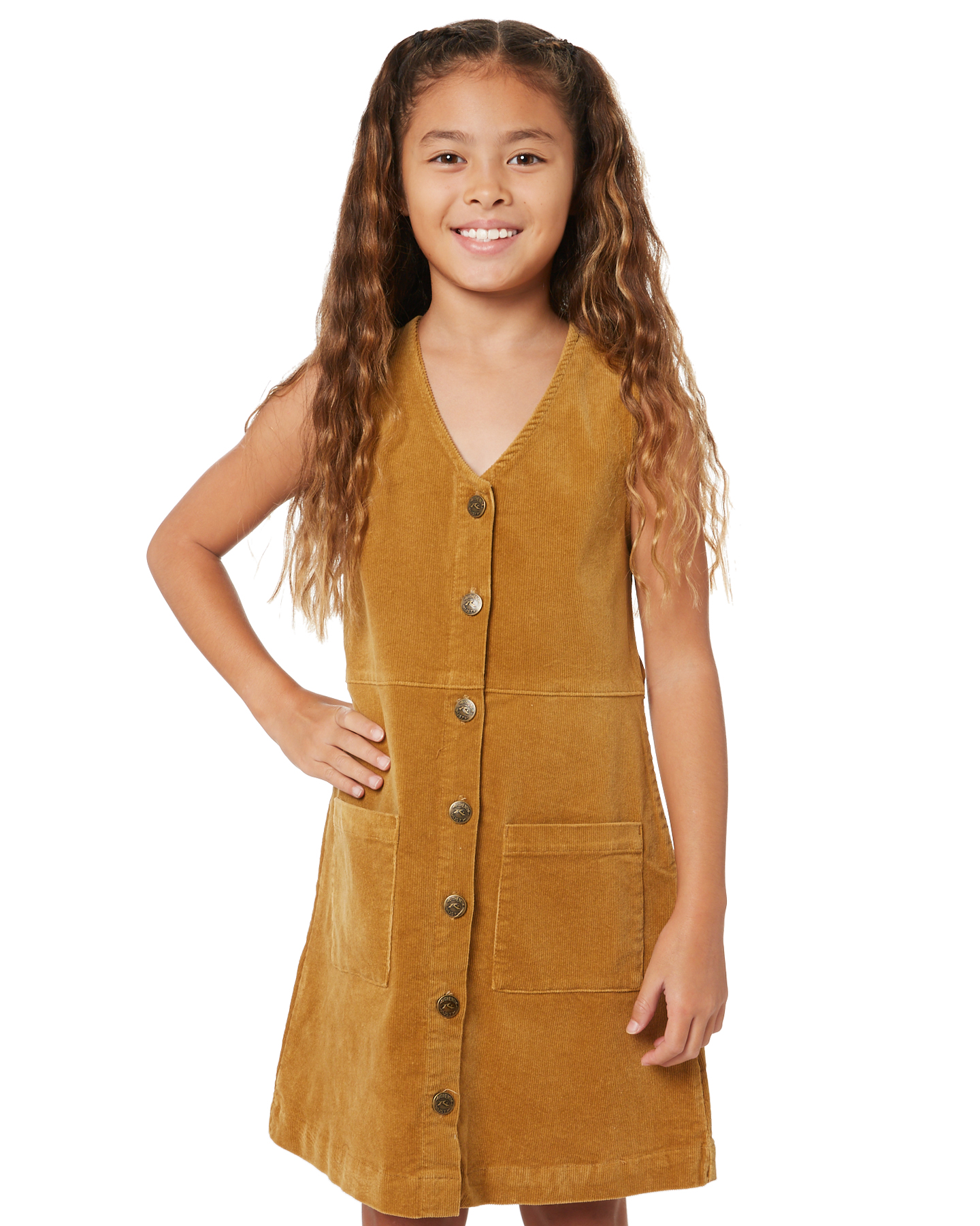 girls cord pinafore