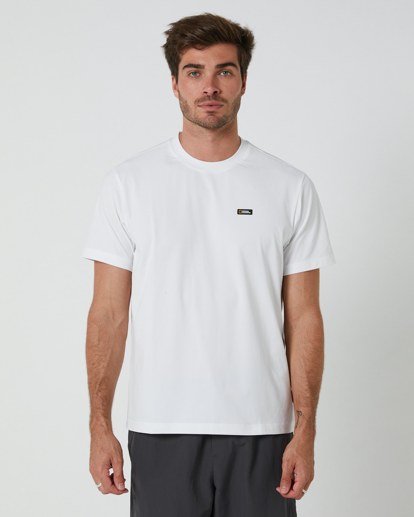 National Geographic Unisex Cool Max Small Logo T Shirt White