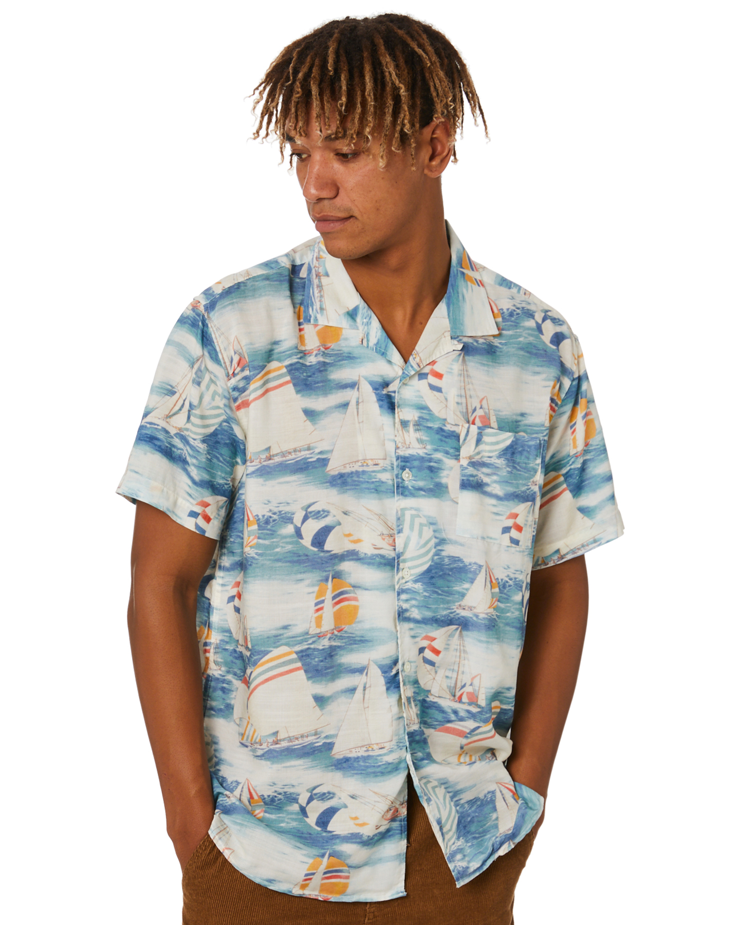 Academy Brand Holiday Mens Ss Shirt - Blue | SurfStitch