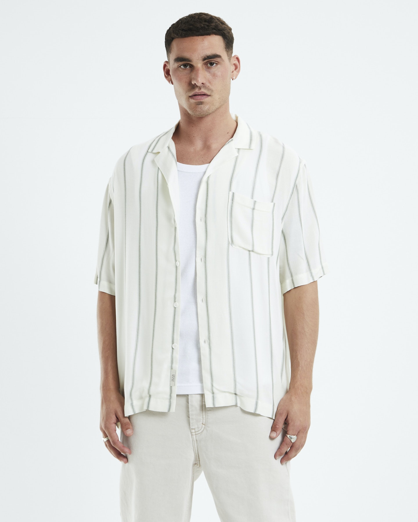 Arvust Society Short Sleeve Resort Shirt Off White - White | SurfStitch