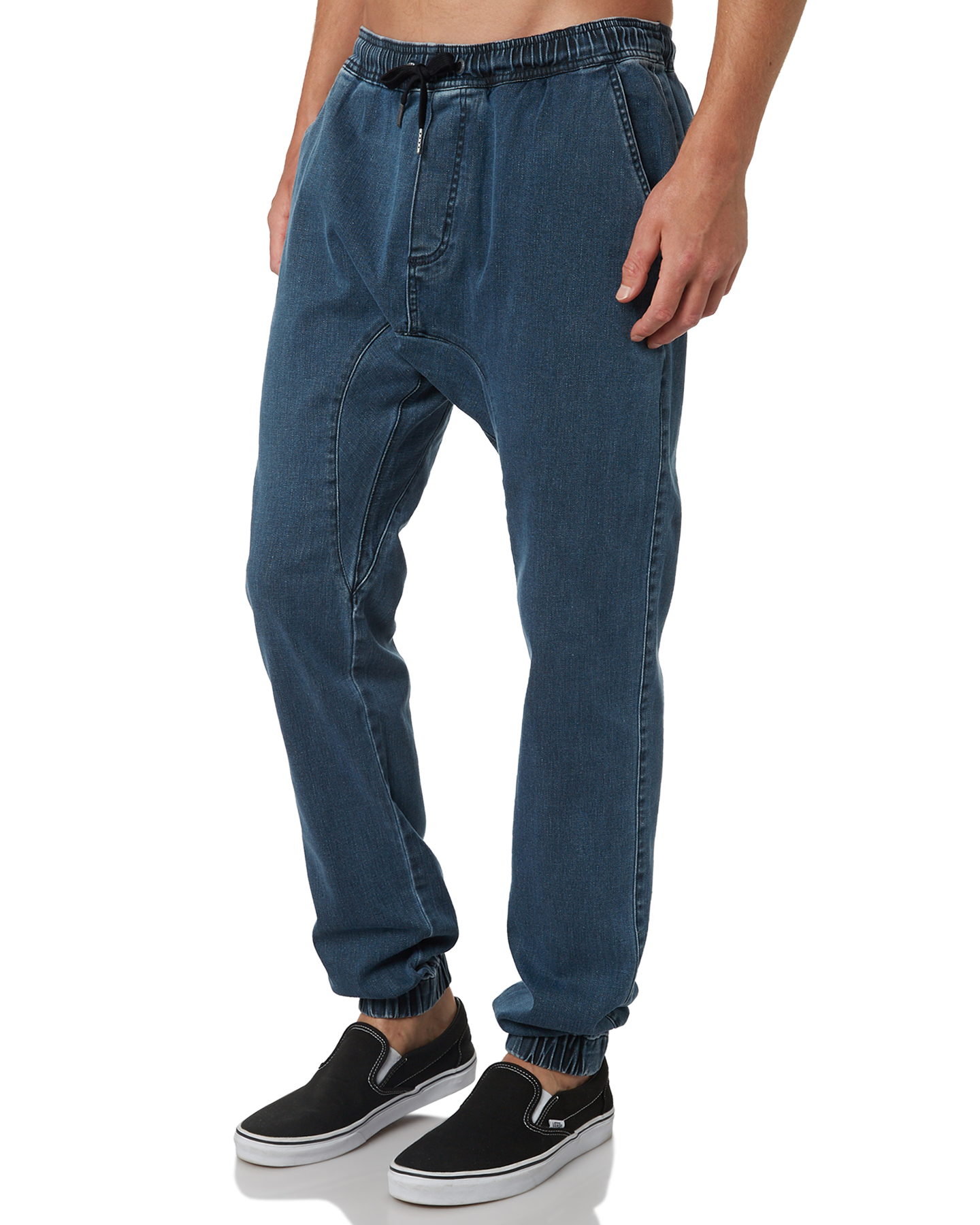 mens denim jogger pants