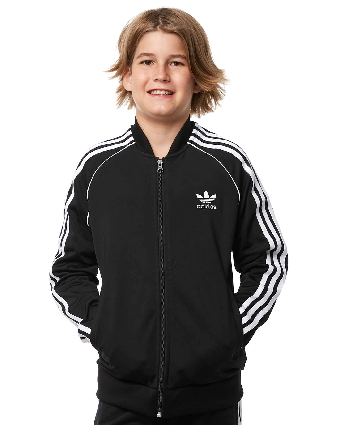 Adidas Kids Boys Superstar Tracksuit Top - Black | SurfStitch