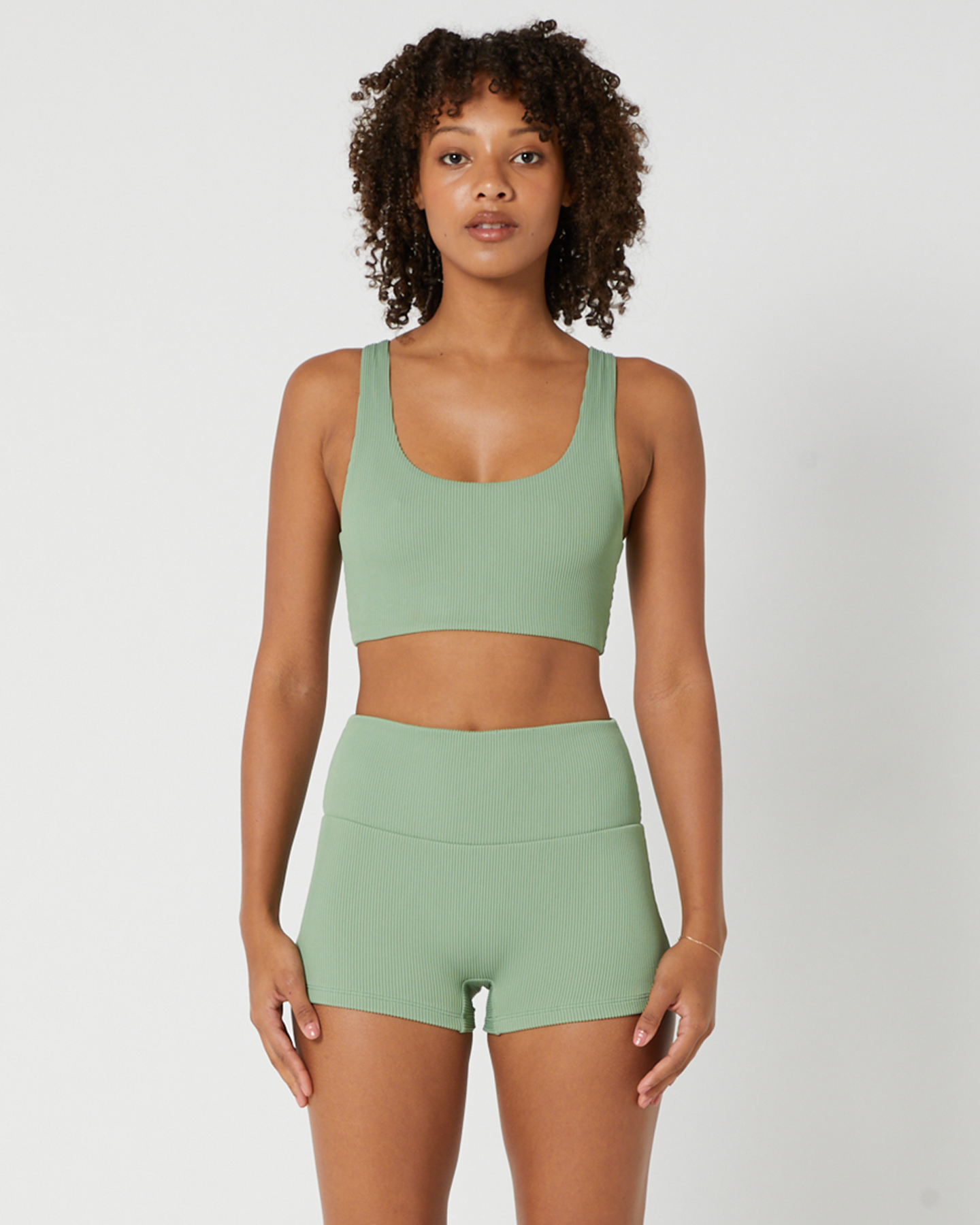 Hurley Ribbed Singlet Top - Loden Frost