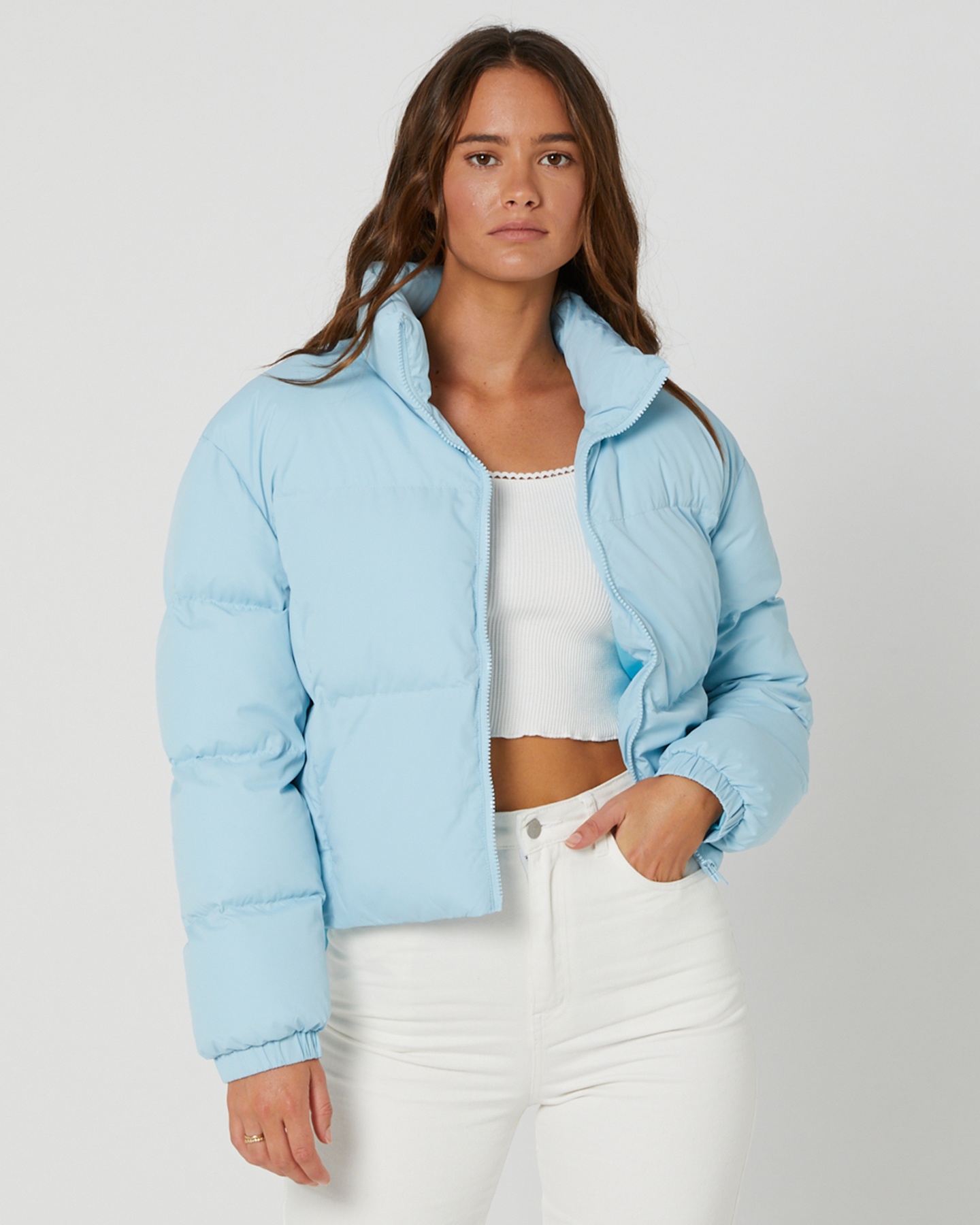 Rusty Floreat Puffer Jacket Light Blue SurfStitch