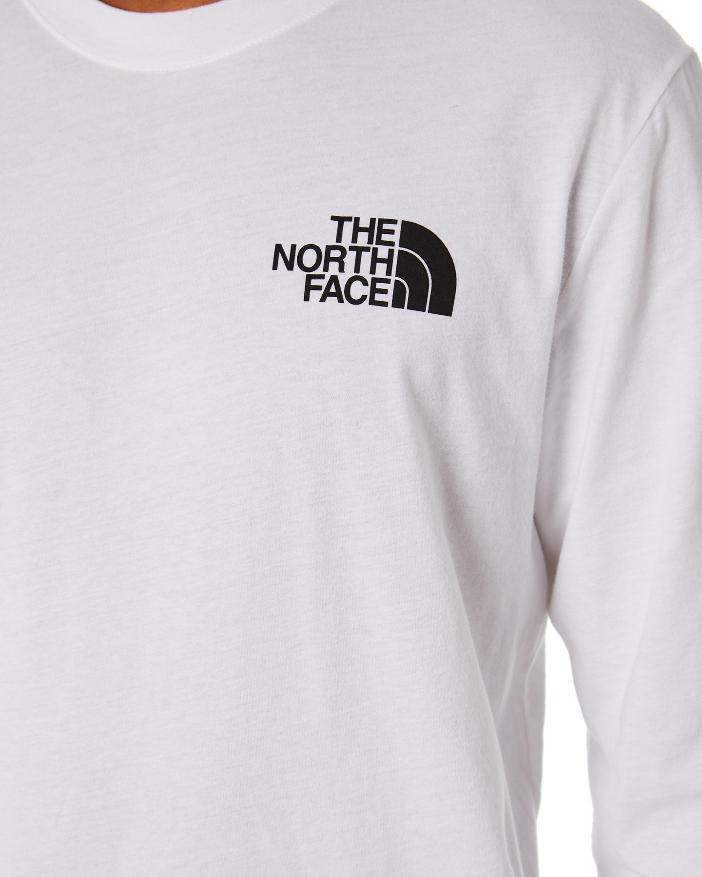 The North Face Box Nse Mens Ls Tee - Tnf White Tnf Red | SurfStitch