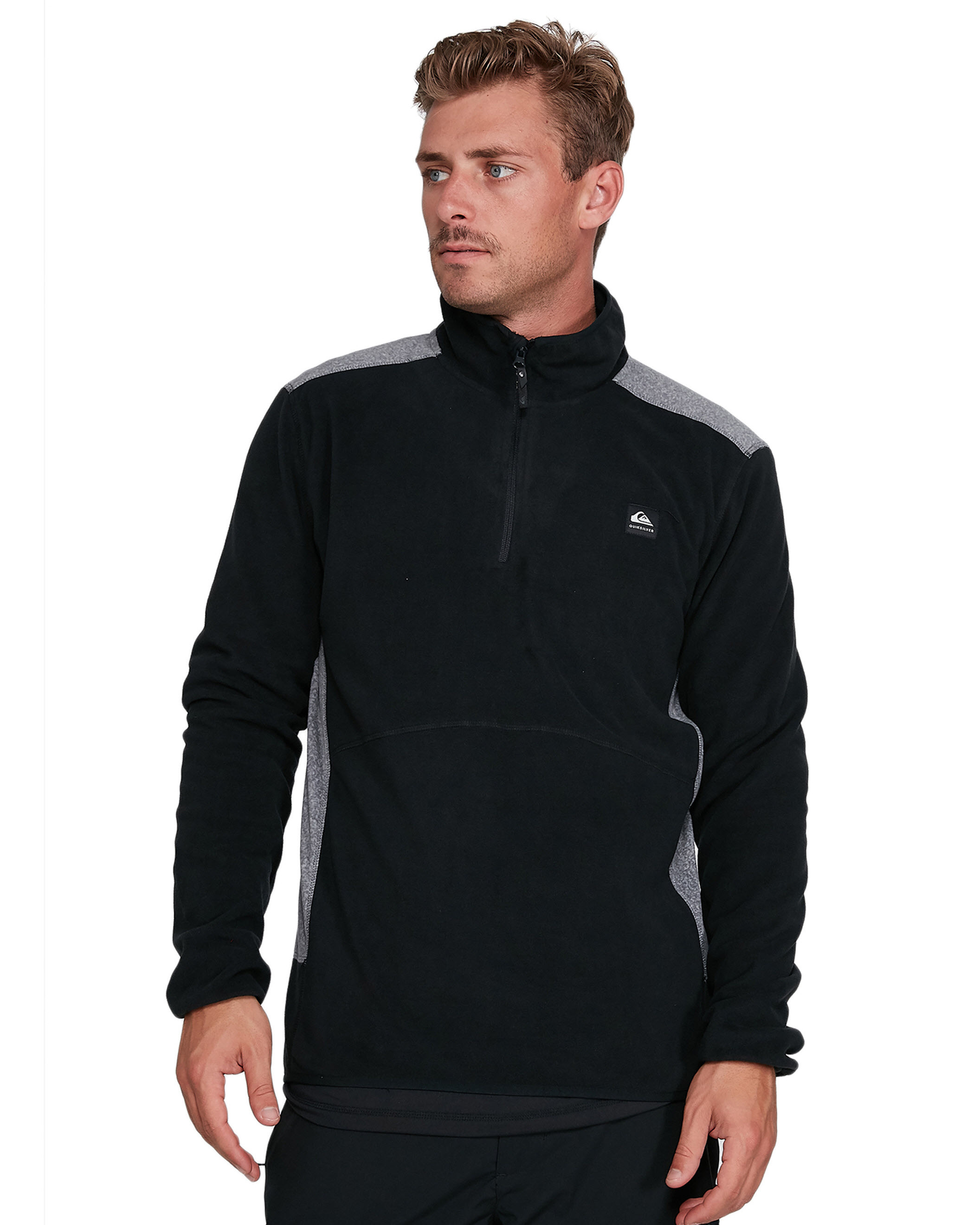 Quiksilver Mens Aker Half Zip Technical Snow Fleece Black SurfStitch