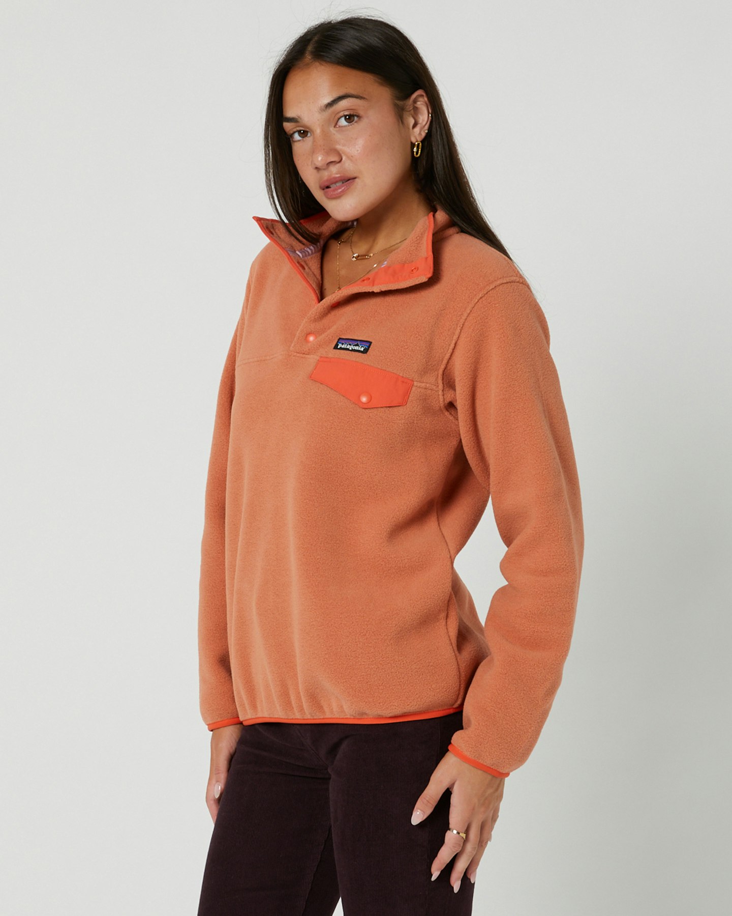Patagonia Womens Lightweight Synchilla Snap T Pullover Sienna Clay SurfStitch