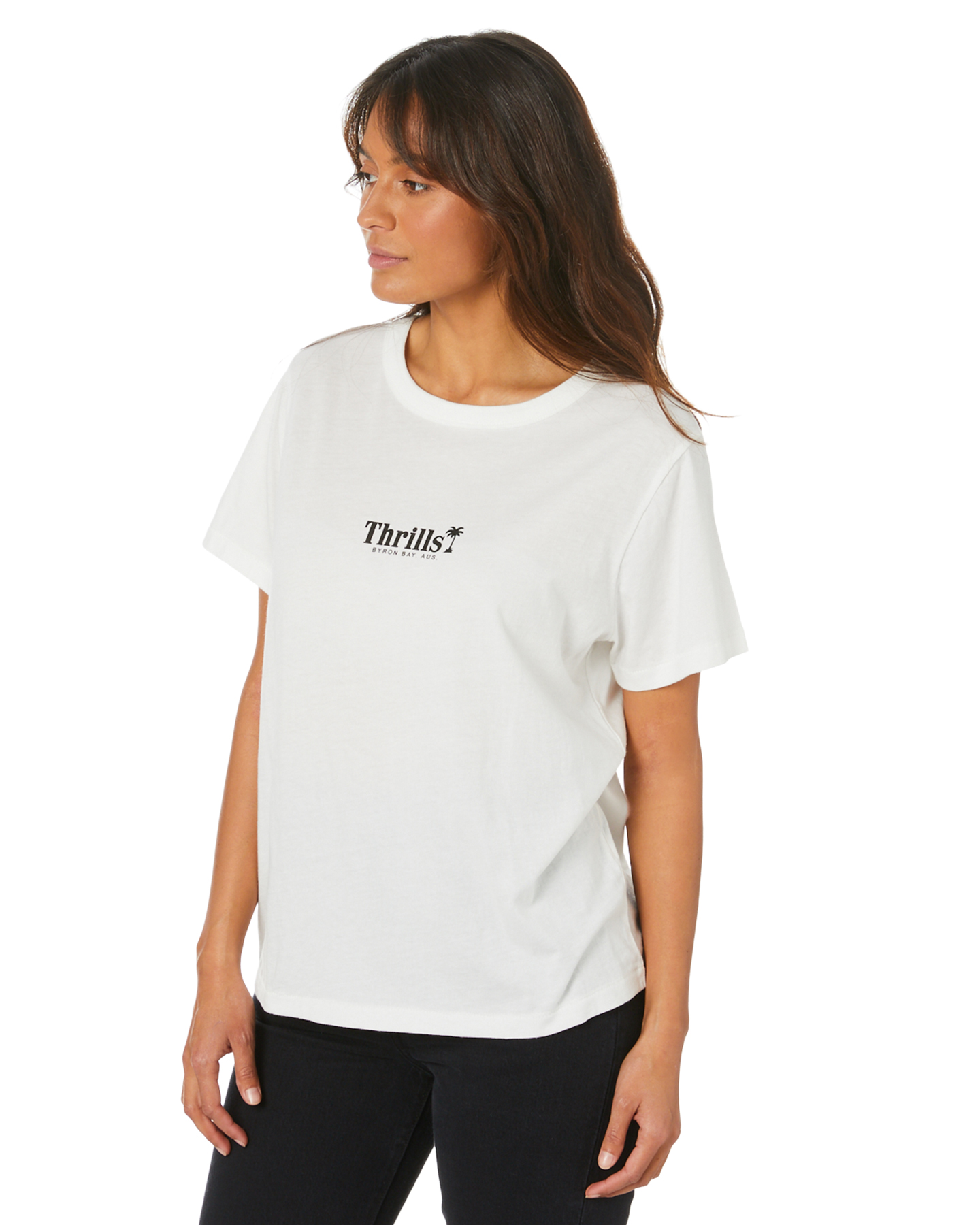 Thrills Palm Of Thrills Relaxed Tee - Dirty White | SurfStitch