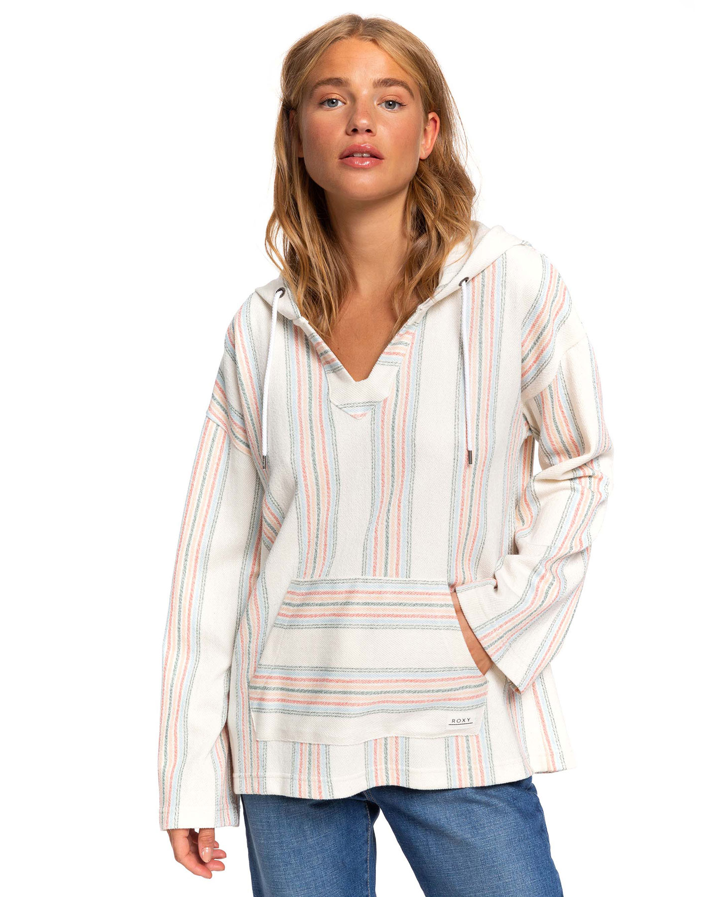 Roxy Womens Call Of The Ocean Poncho Hoodie - North Atlantic | SurfStitch
