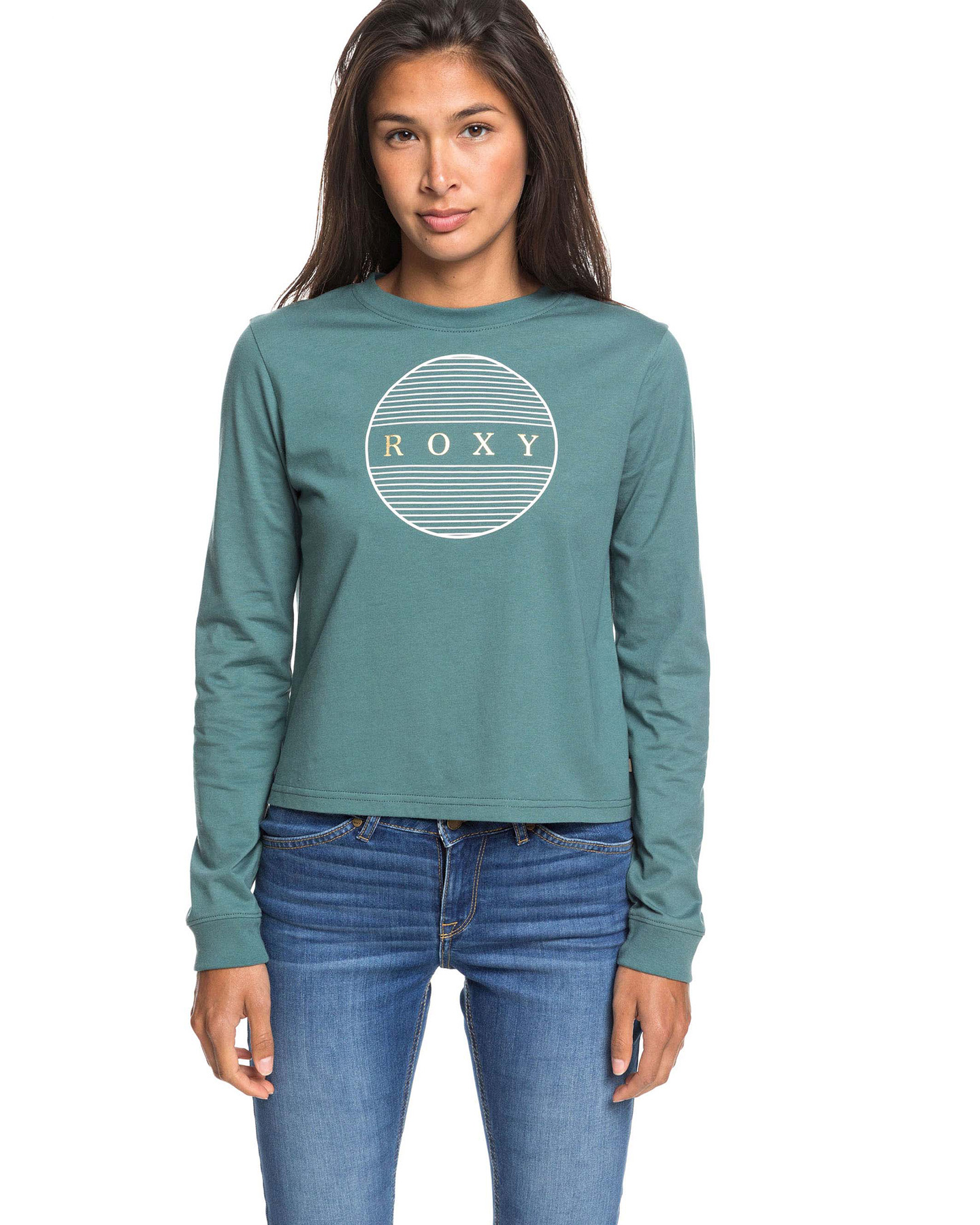 Roxy Womens This Is Cool Cropped Long Sleeve T Shirt - North Atlantic ...