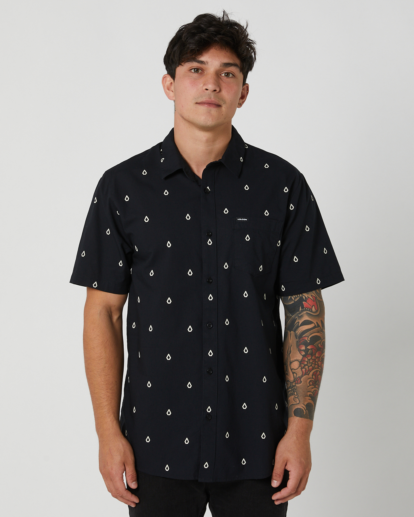 Volcom Patterson Ss Woven - Black | SurfStitch