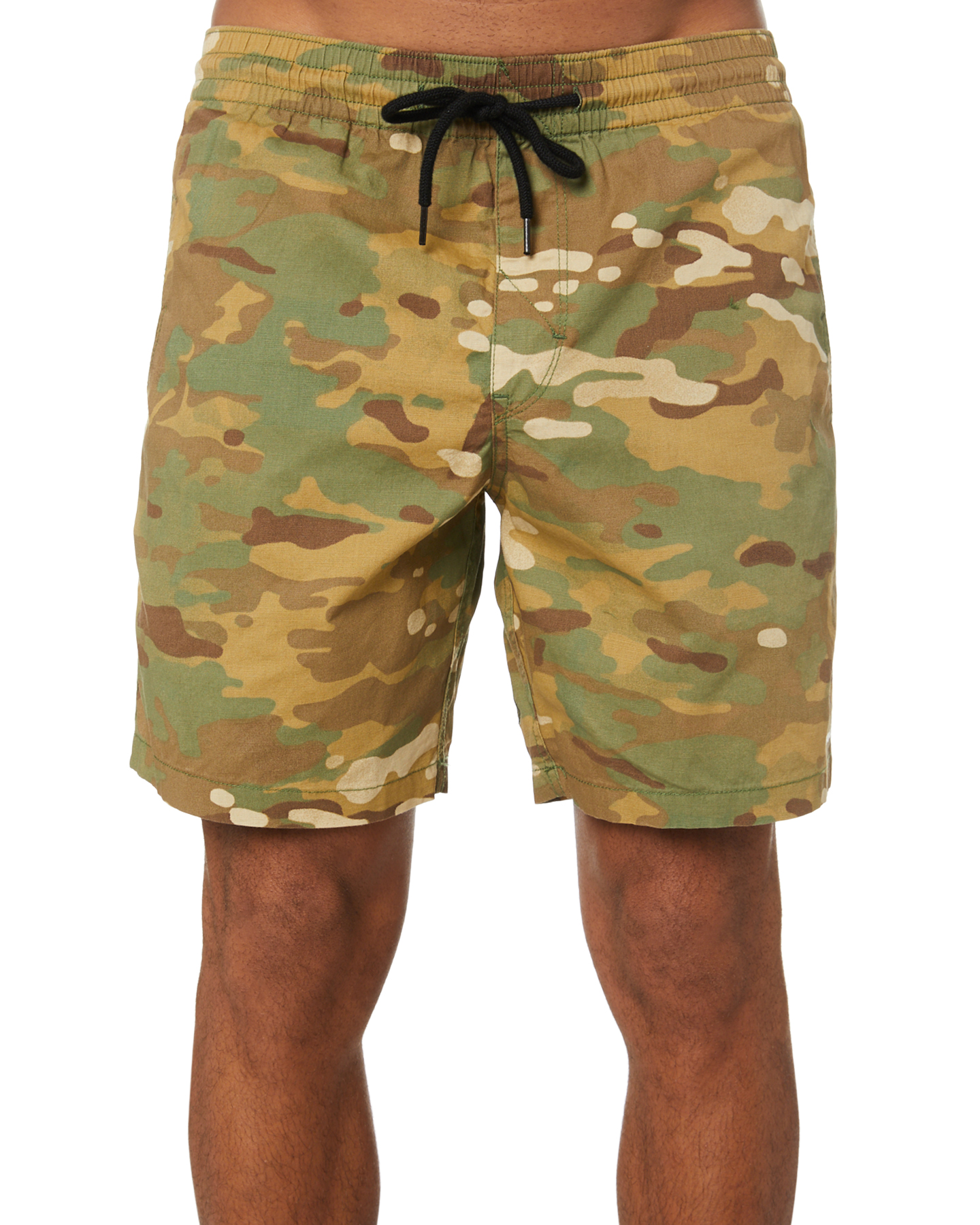 camo elastic waist shorts