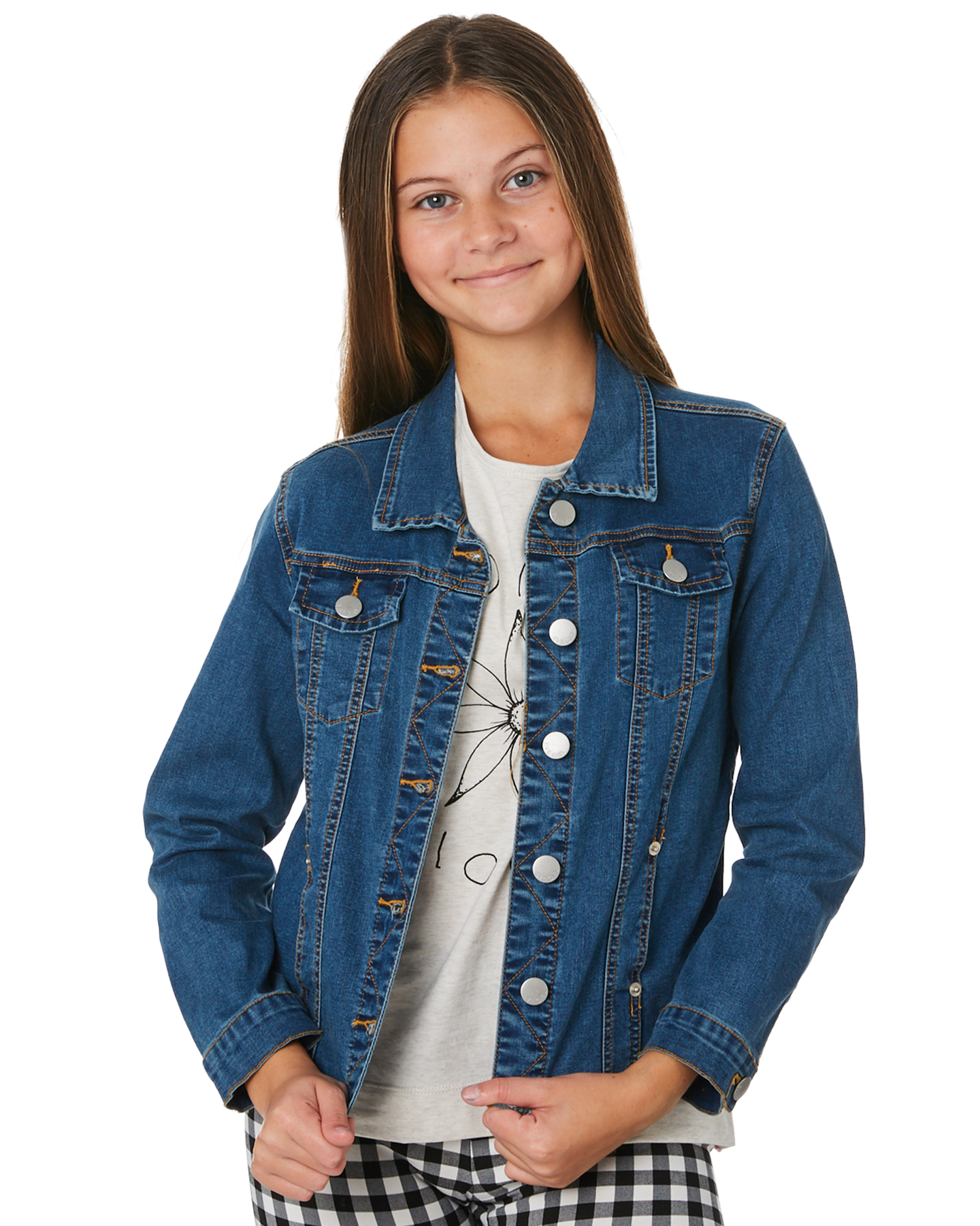 the girl in the denim jacket