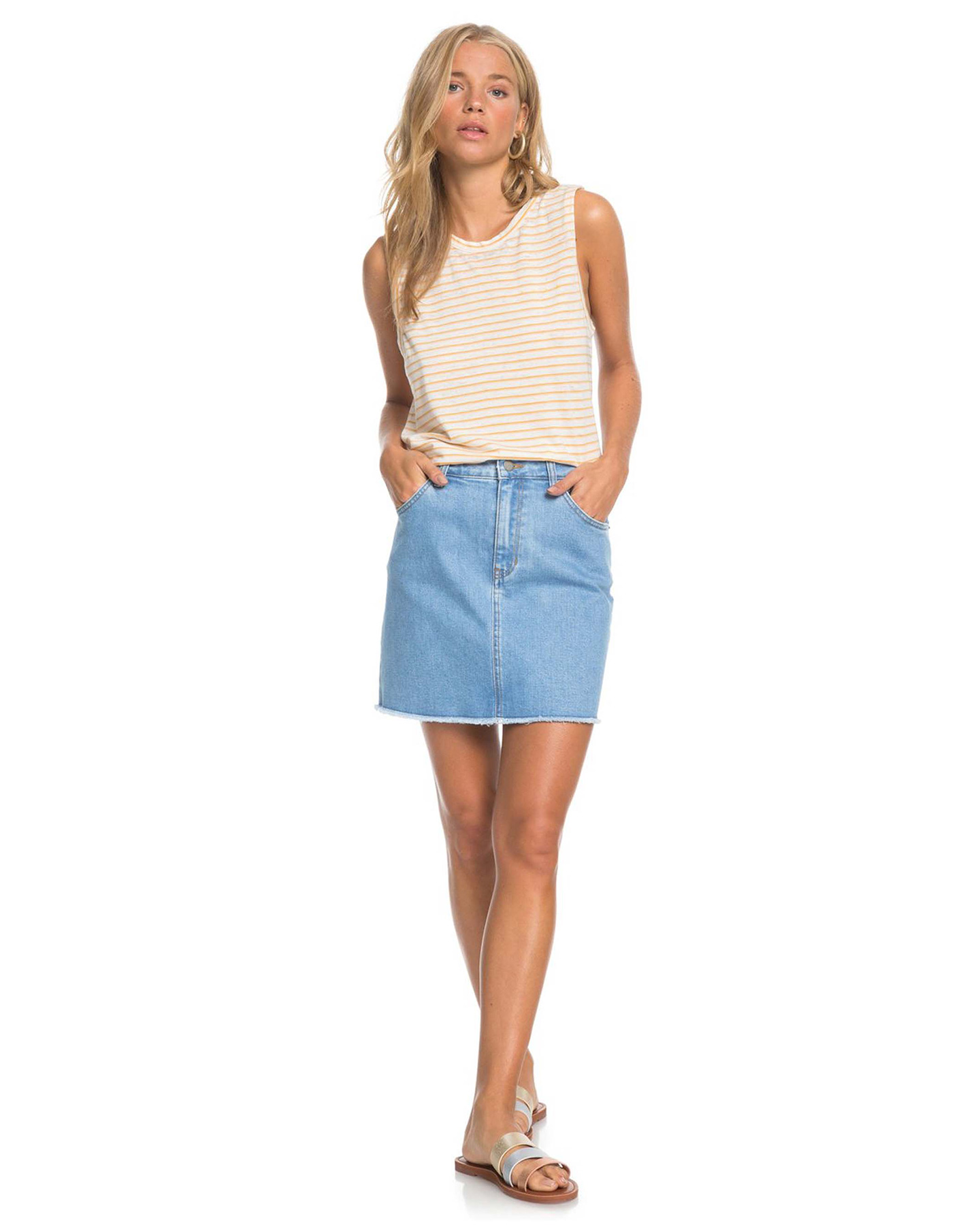 Roxy Womens Show Us Love Denim Skirt - Light Blue | SurfStitch