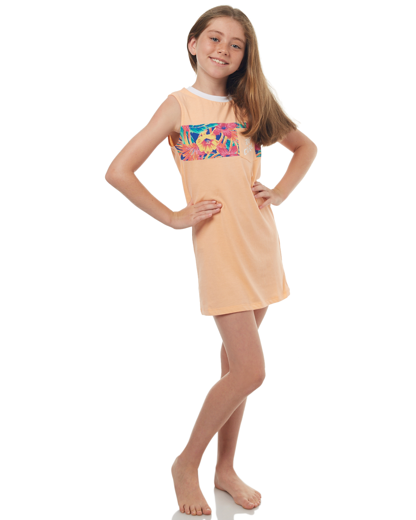 Rip Curl Kids Girls Tropics Tank Dress - Peach | SurfStitch