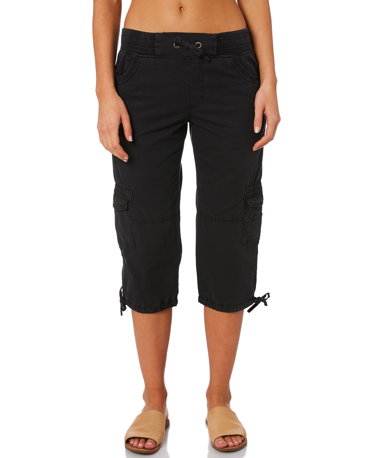 black cuffed cargo pants womens