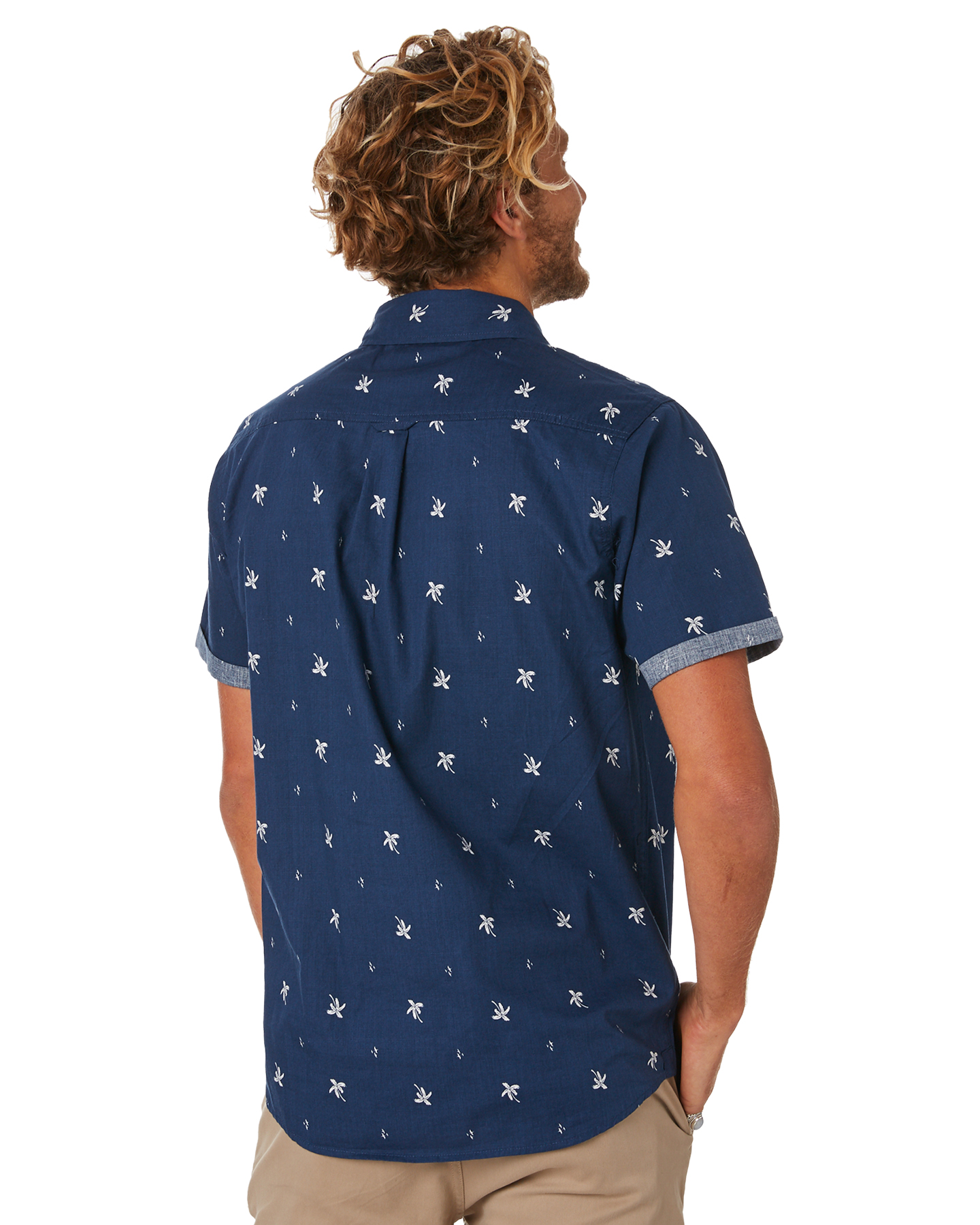  Rip Curl  Spring Palm Mens Ss Shirt Navy SurfStitch