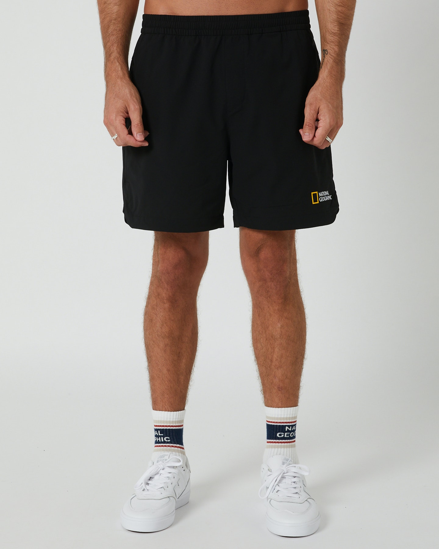 National Geographic Unisex Airdot Woven Shorts - Black