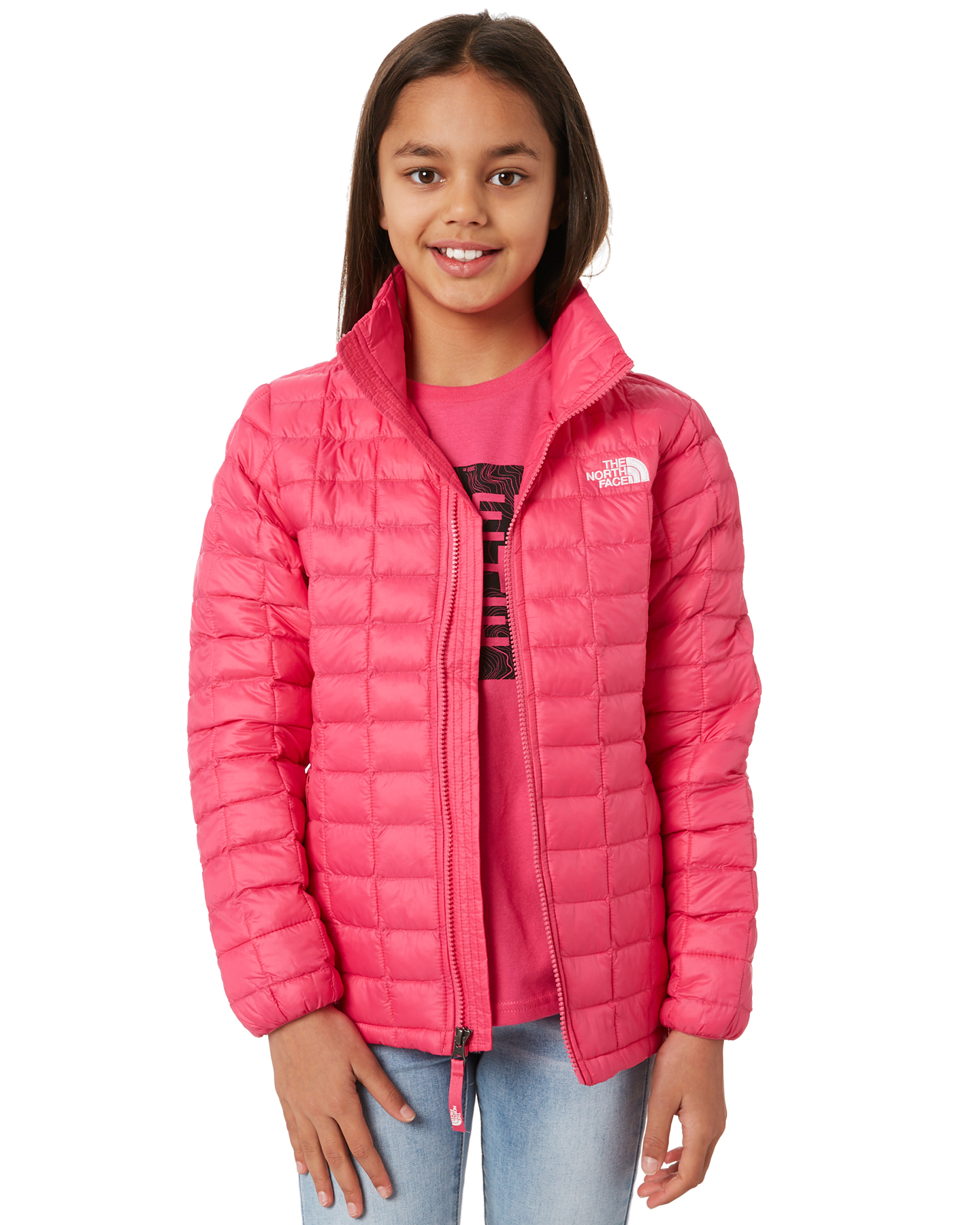 The North Face Youth Girls Thermoball Eco Full Zip Jacket - Mr Pink ...