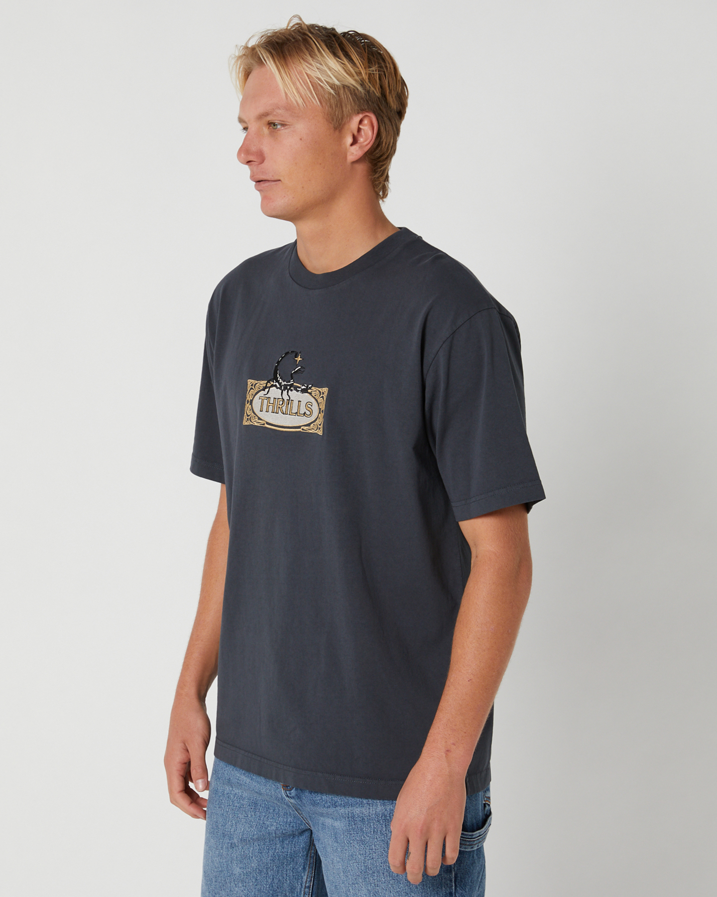 Thrills Rise Above Oversize Fit Tee - Ebony | SurfStitch