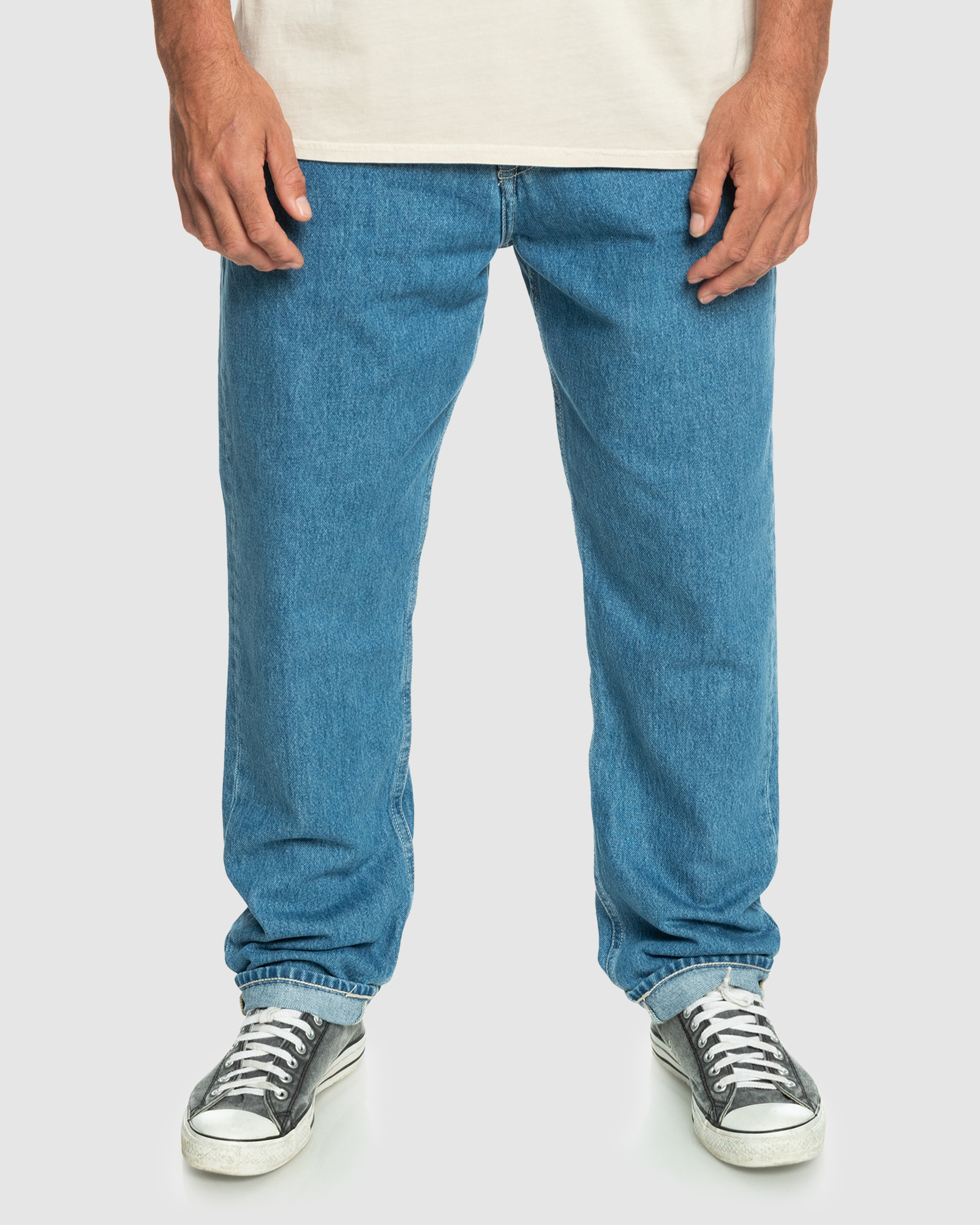 Quiksilver Mens Tapered Nineties Wash Jeans - Ice | SurfStitch