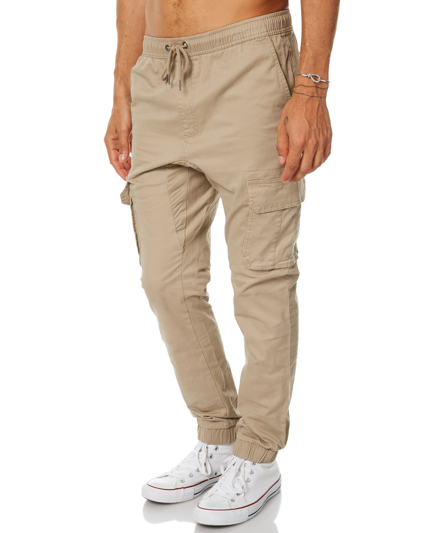 Swell Blunt Mens Cargo Jogger Pant - Khaki | SurfStitch