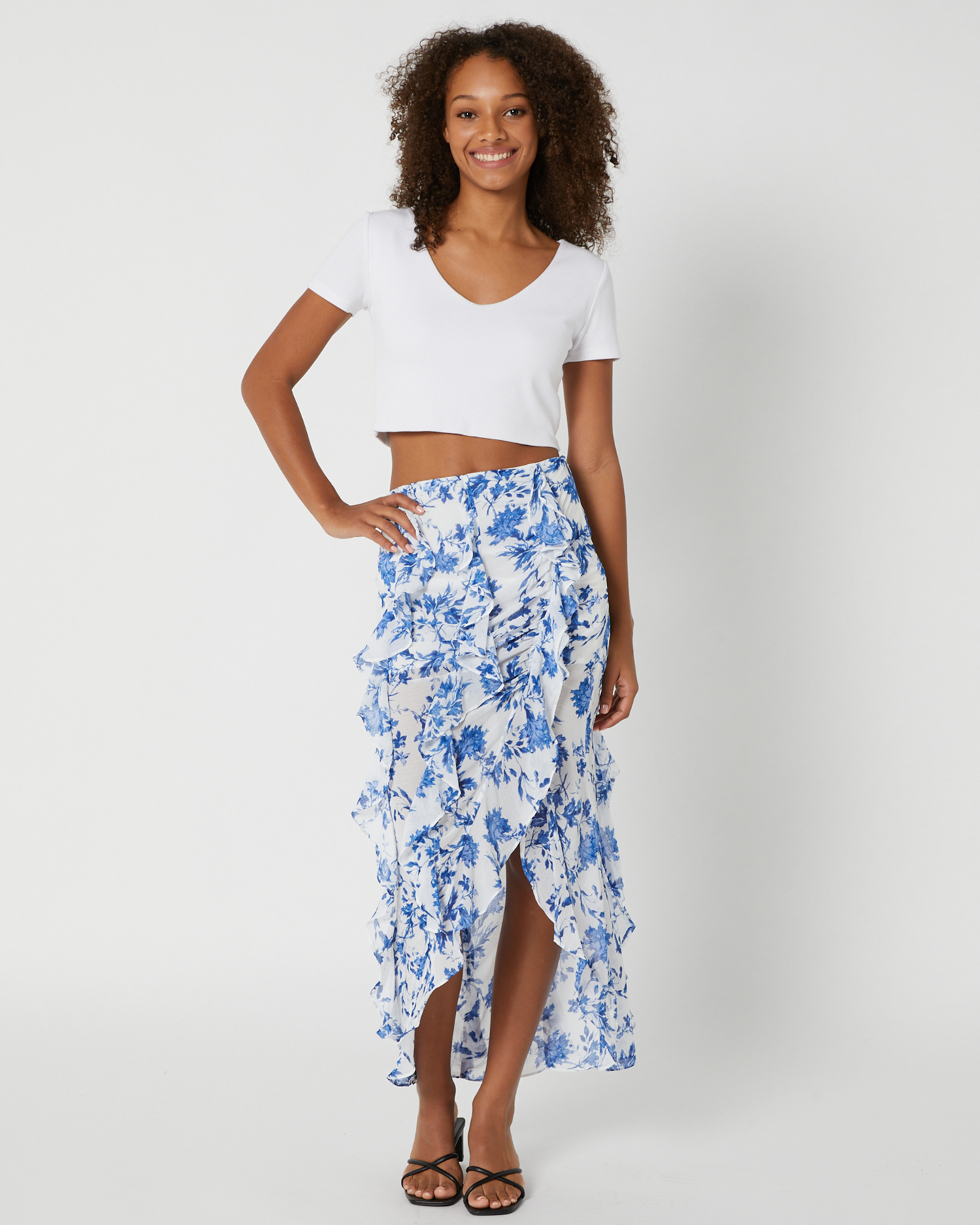 Free People Flounce Around Maxi Skirt - White Combo | SurfStitch