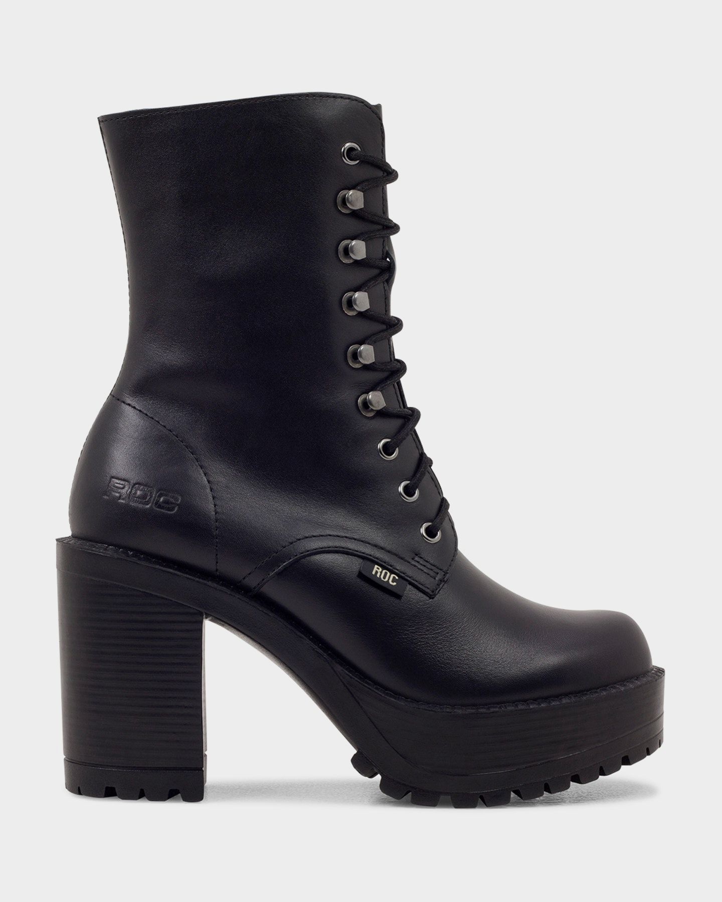 roc knee high lace up boots
