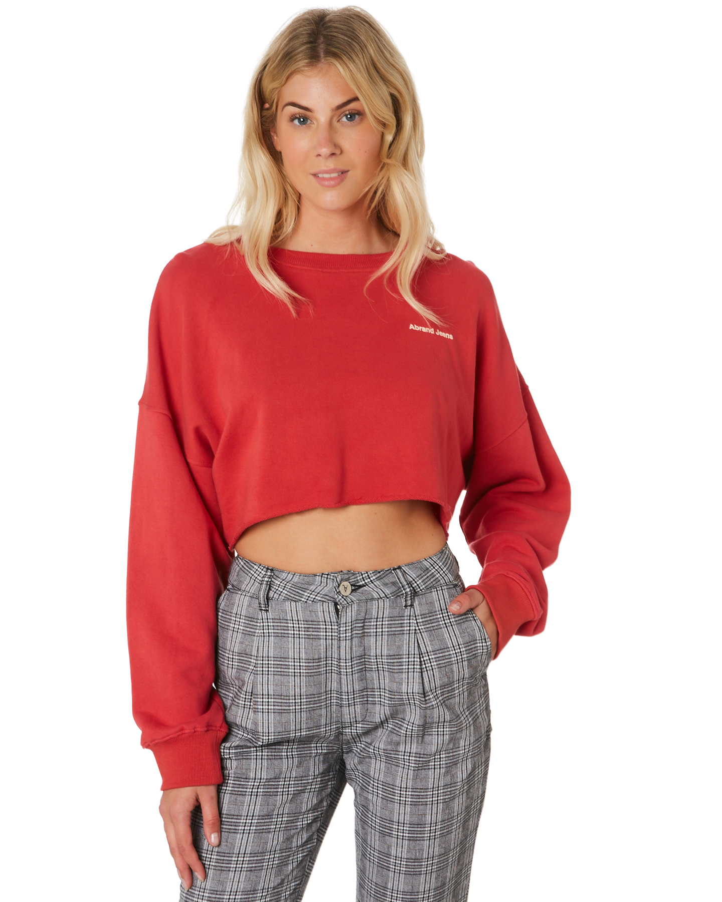 A.Brand Womens A Oversized Sweater Crop - Cherry | SurfStitch