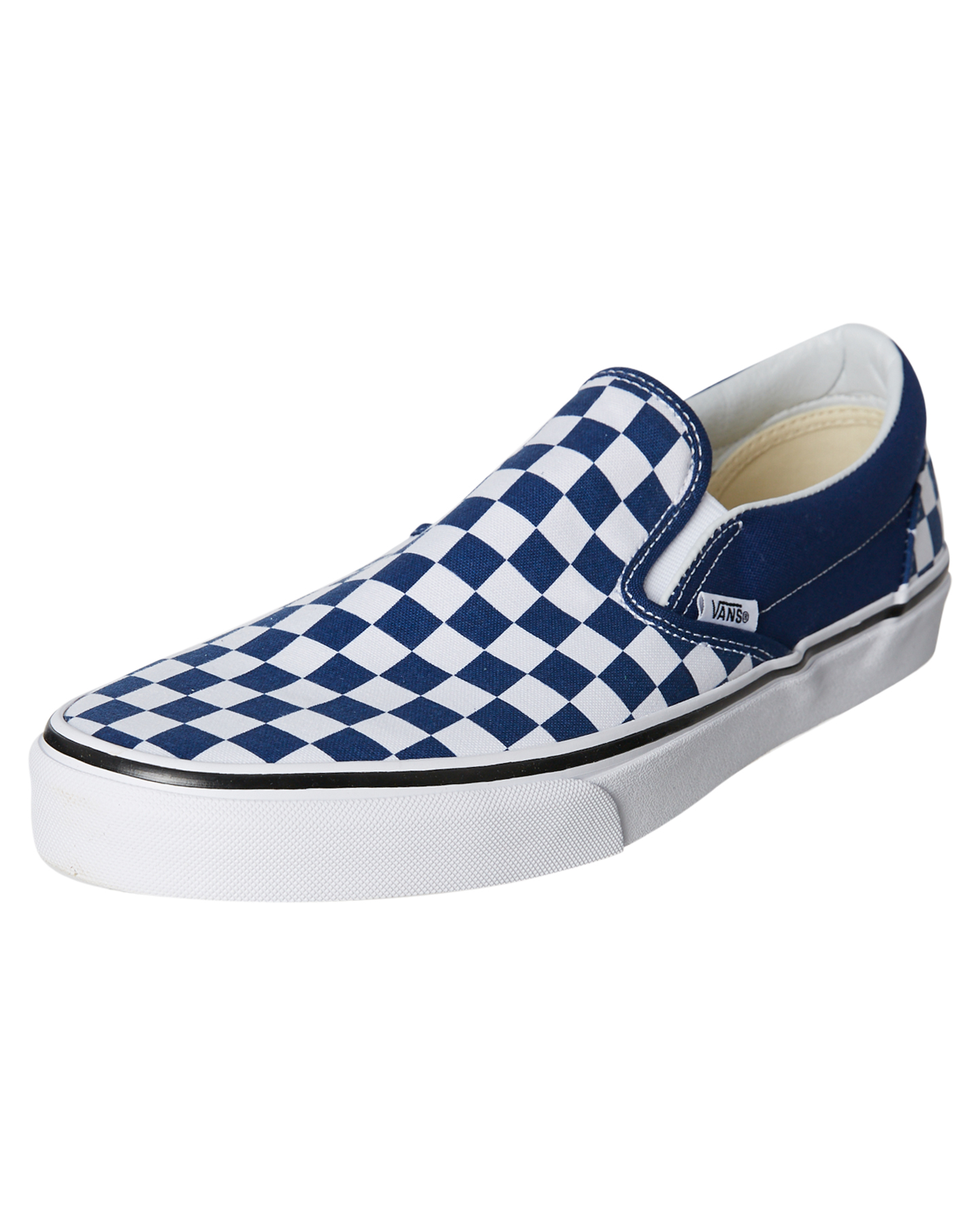 Vans Mens Classic Slip On Checkerboard Shoe - Blue ...