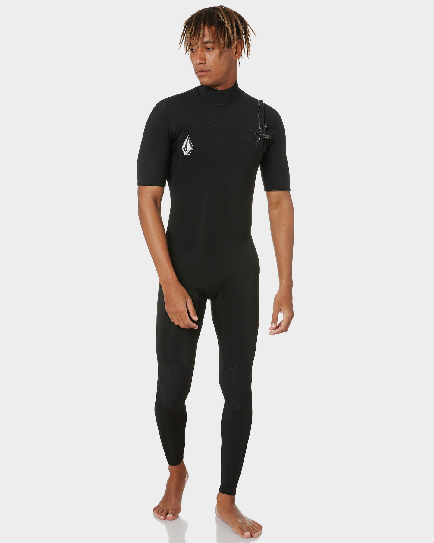 Volcom 2X2 Chest Zip Ss Wetsuit - Black | SurfStitch